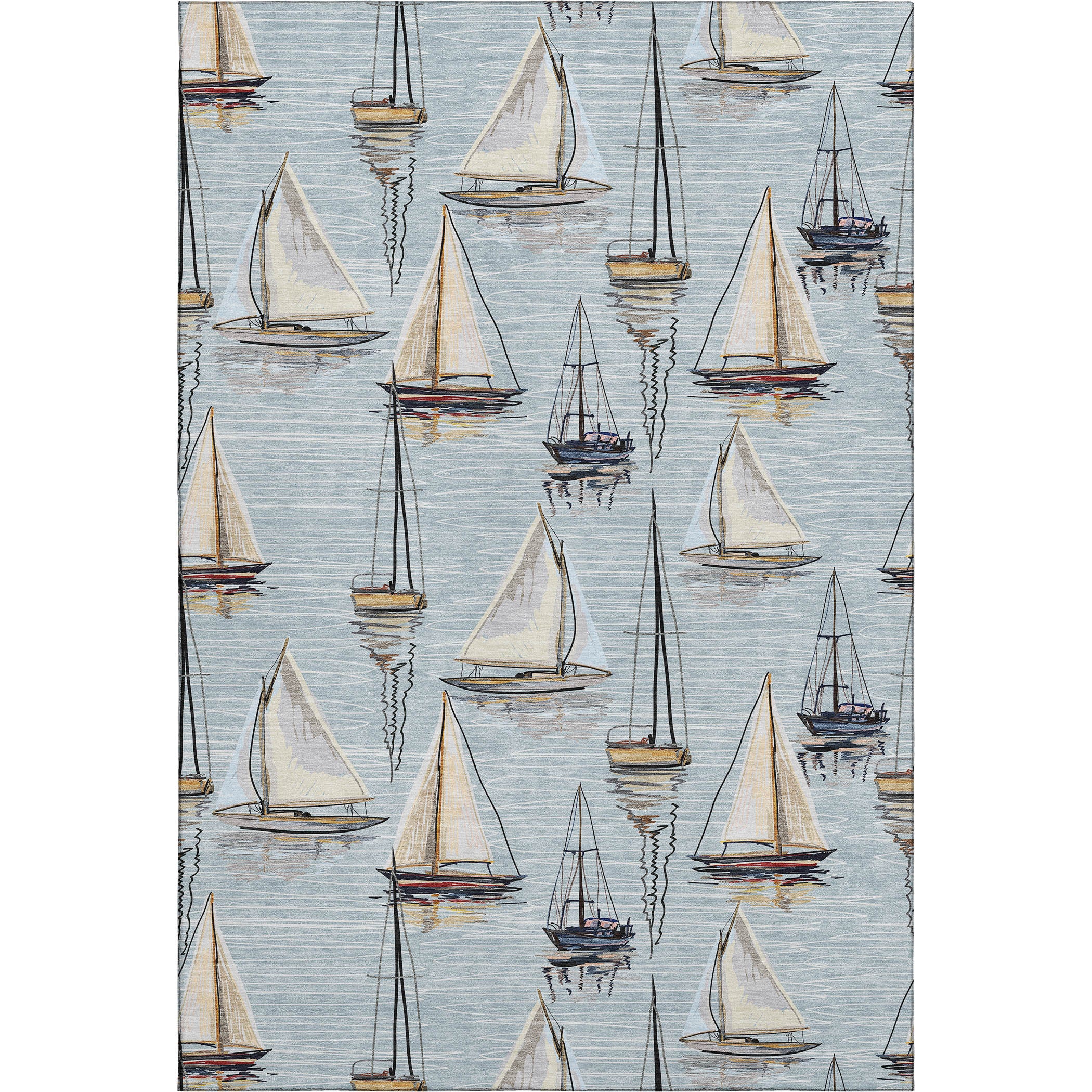 Dublin Machine Washable Coastal Sky Blue Rug 2'6" x 3'10" #shape_Rectangle