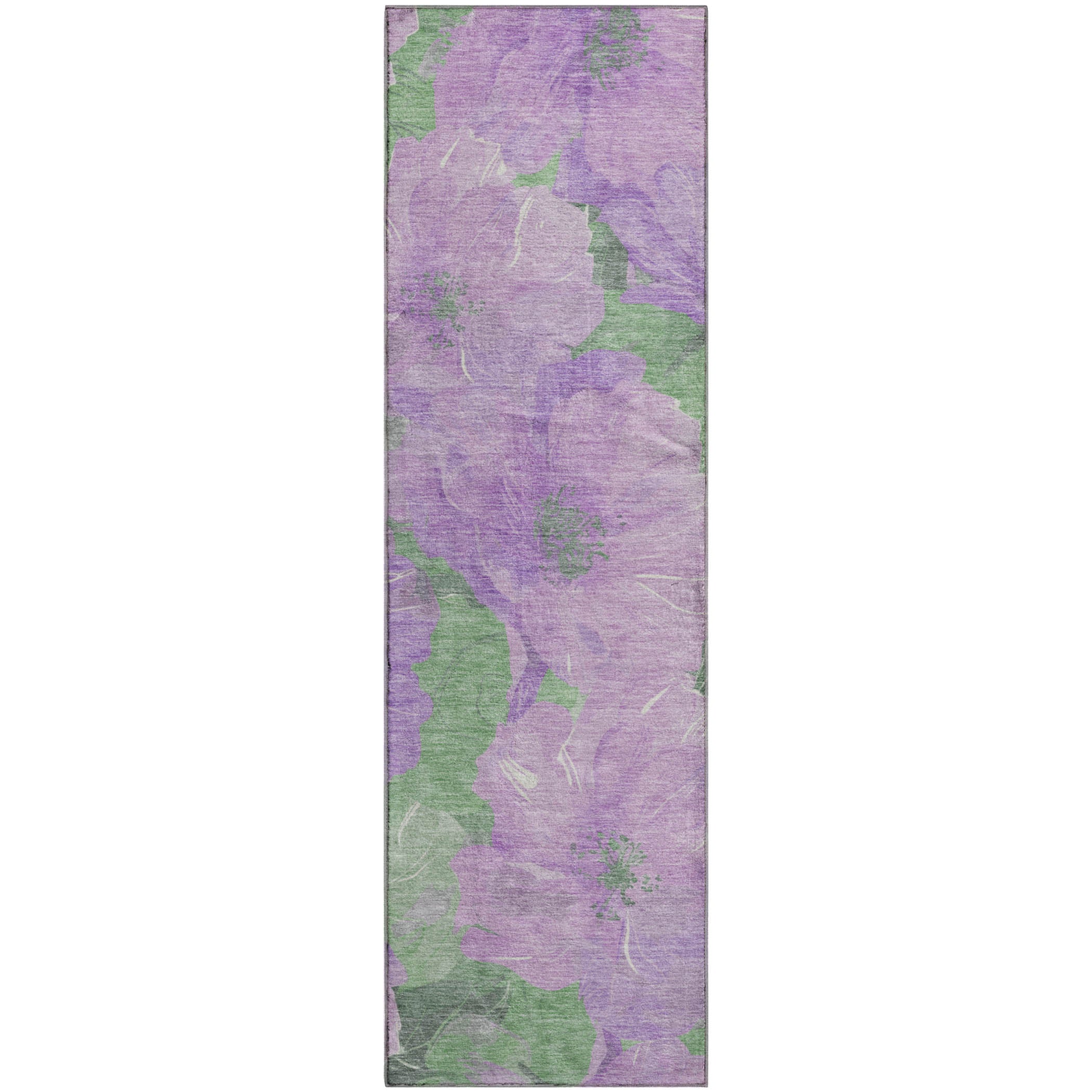 Bangkok Machine Washable Transitional Lavender Purple Rug 2'3" x 7'6" #shape_Runner