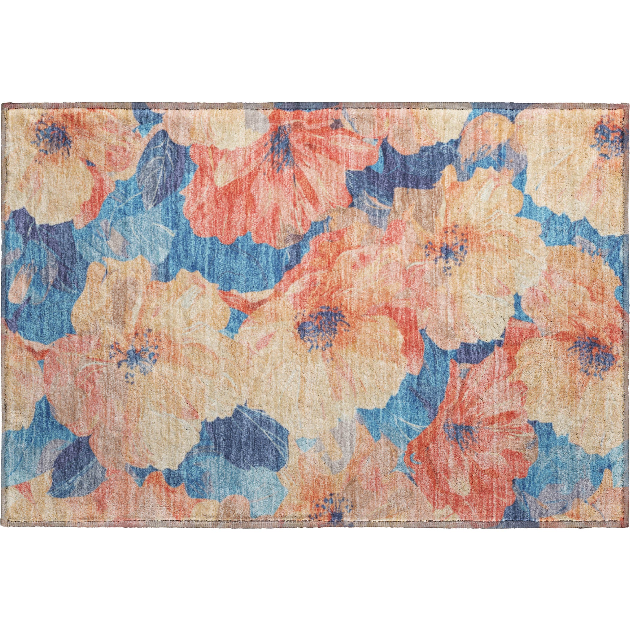 Bangkok Machine Washable Transitional Peach Orange Rug 1'8" x 2'6" #shape_Rectangle