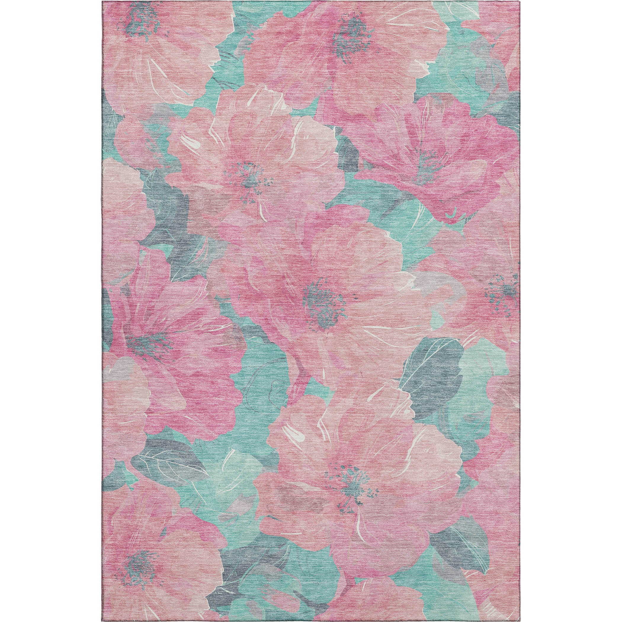 Bangkok Machine Washable Transitional Pink Rug 2'6" x 3'10" #shape_Rectangle