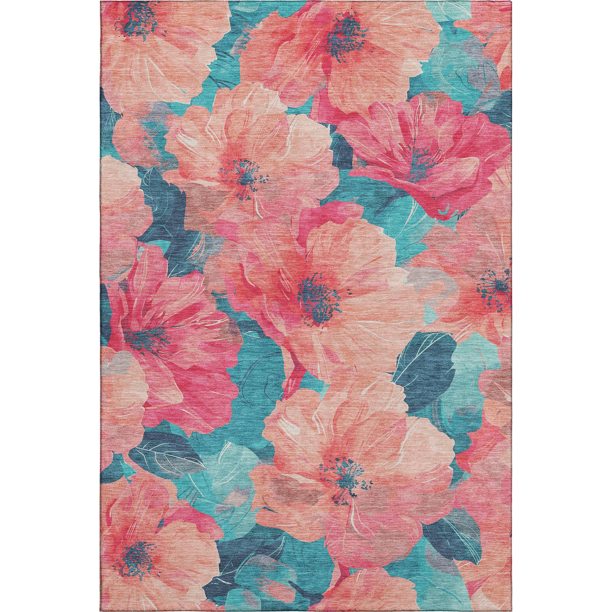 Bangkok Machine Washable Transitional Salmon Orange Rug 2'6" x 3'10" #shape_Rectangle