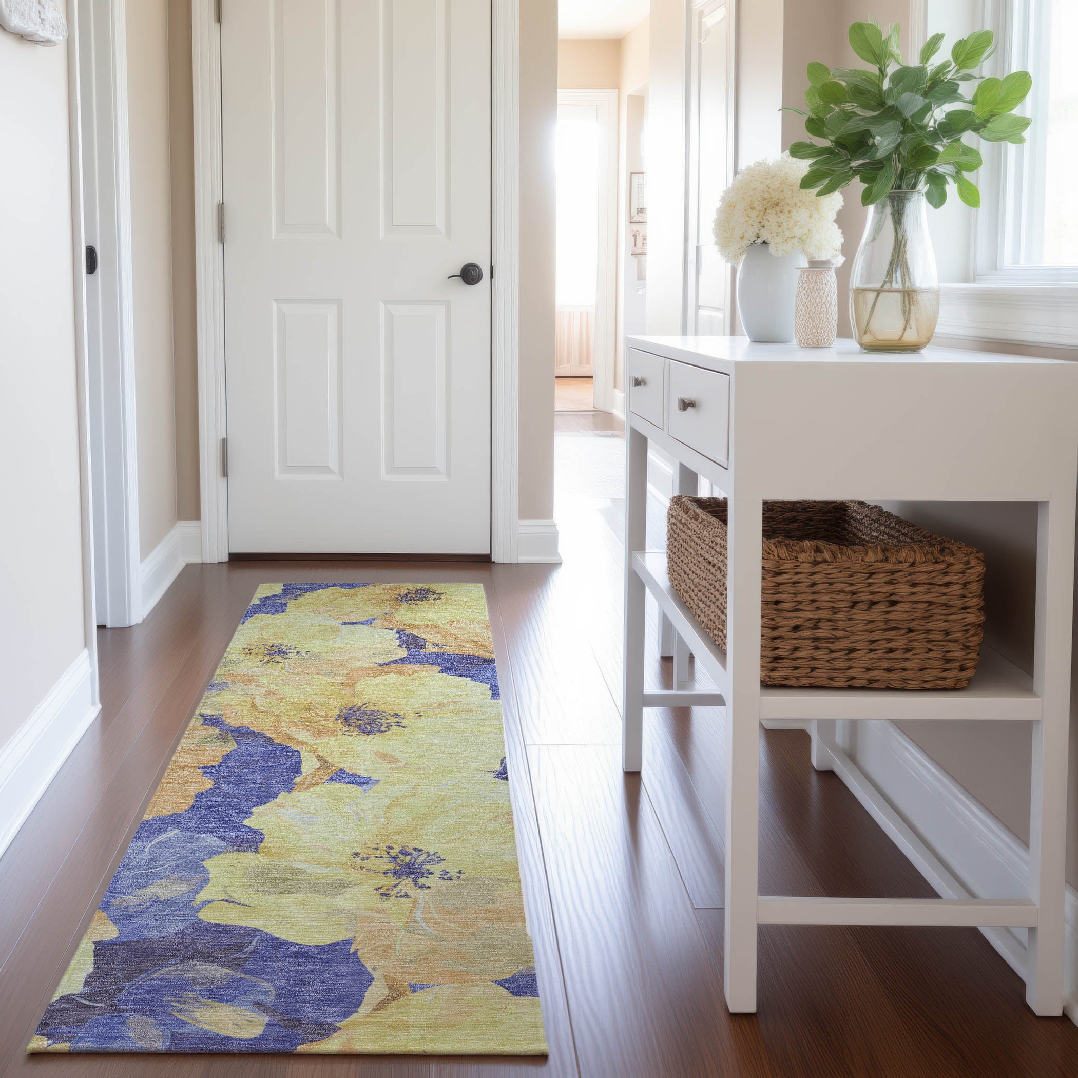 Bangkok Machine Washable Transitional Wheat Gold Rug 2'3" x 7'6" #shape_Runner