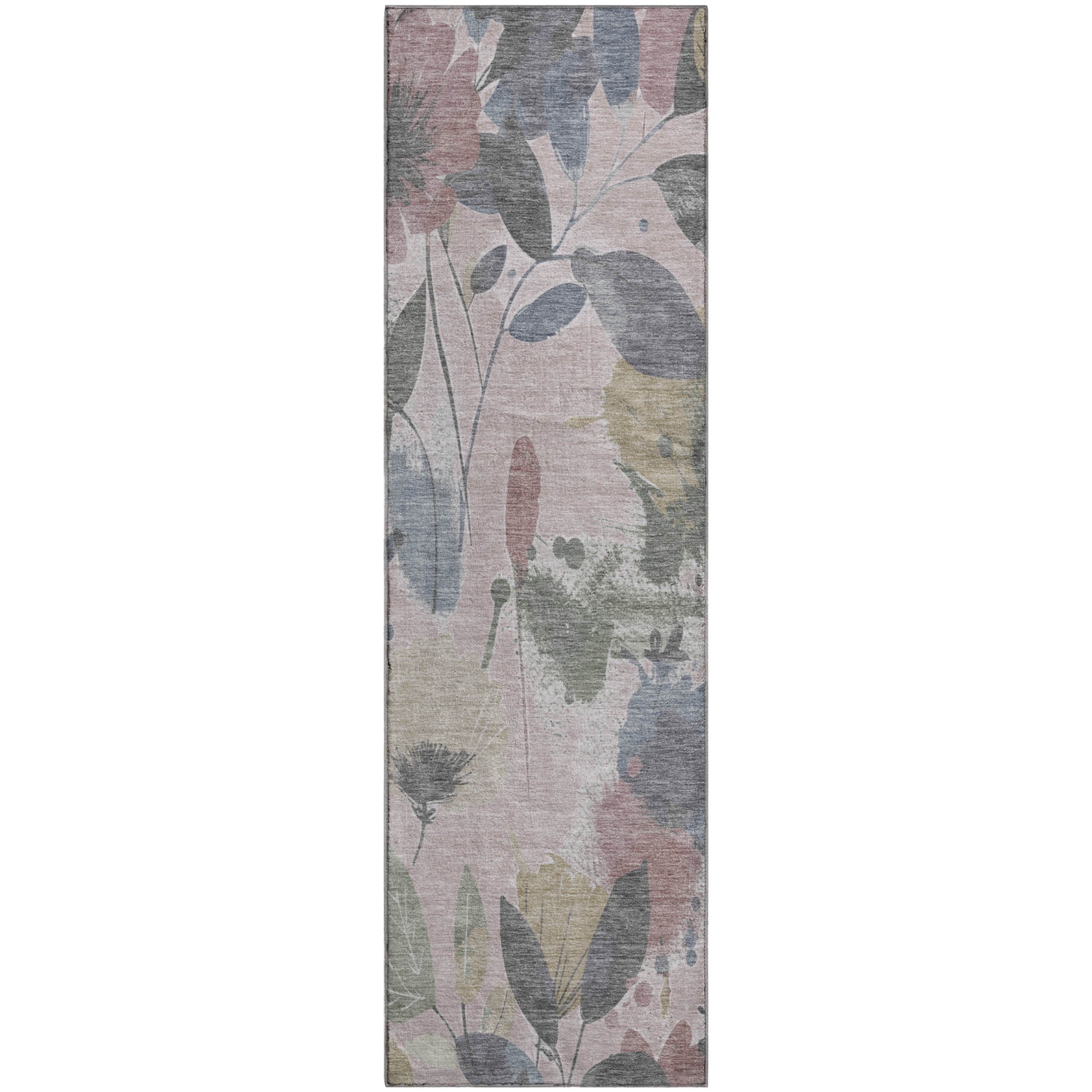 Montevideo Machine Washable Transitional Blush Pink Rug 2'3" x 7'6" #shape_Runner