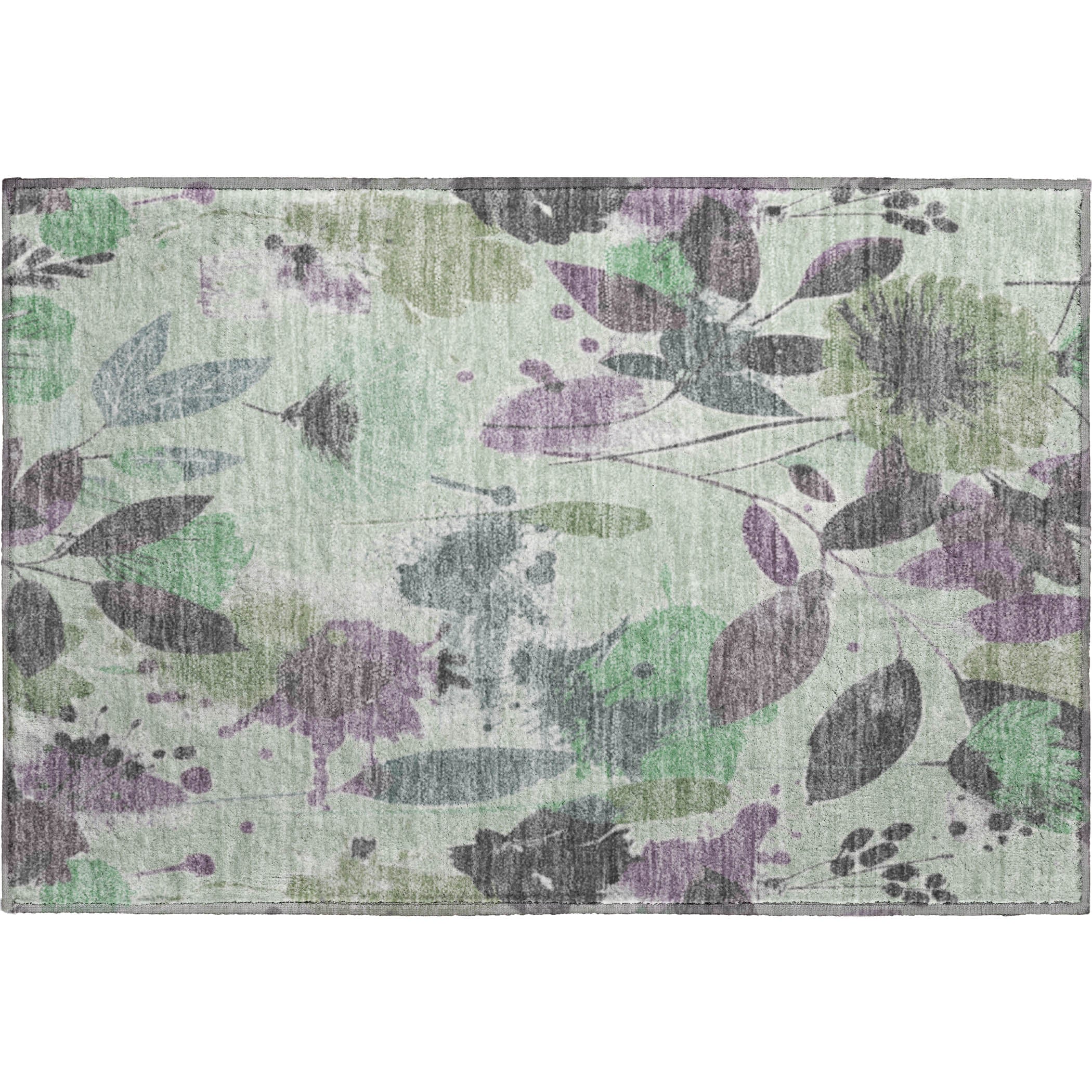 Montevideo Machine Washable Transitional Sage Green Rug 1'8" x 2'6" #shape_Rectangle