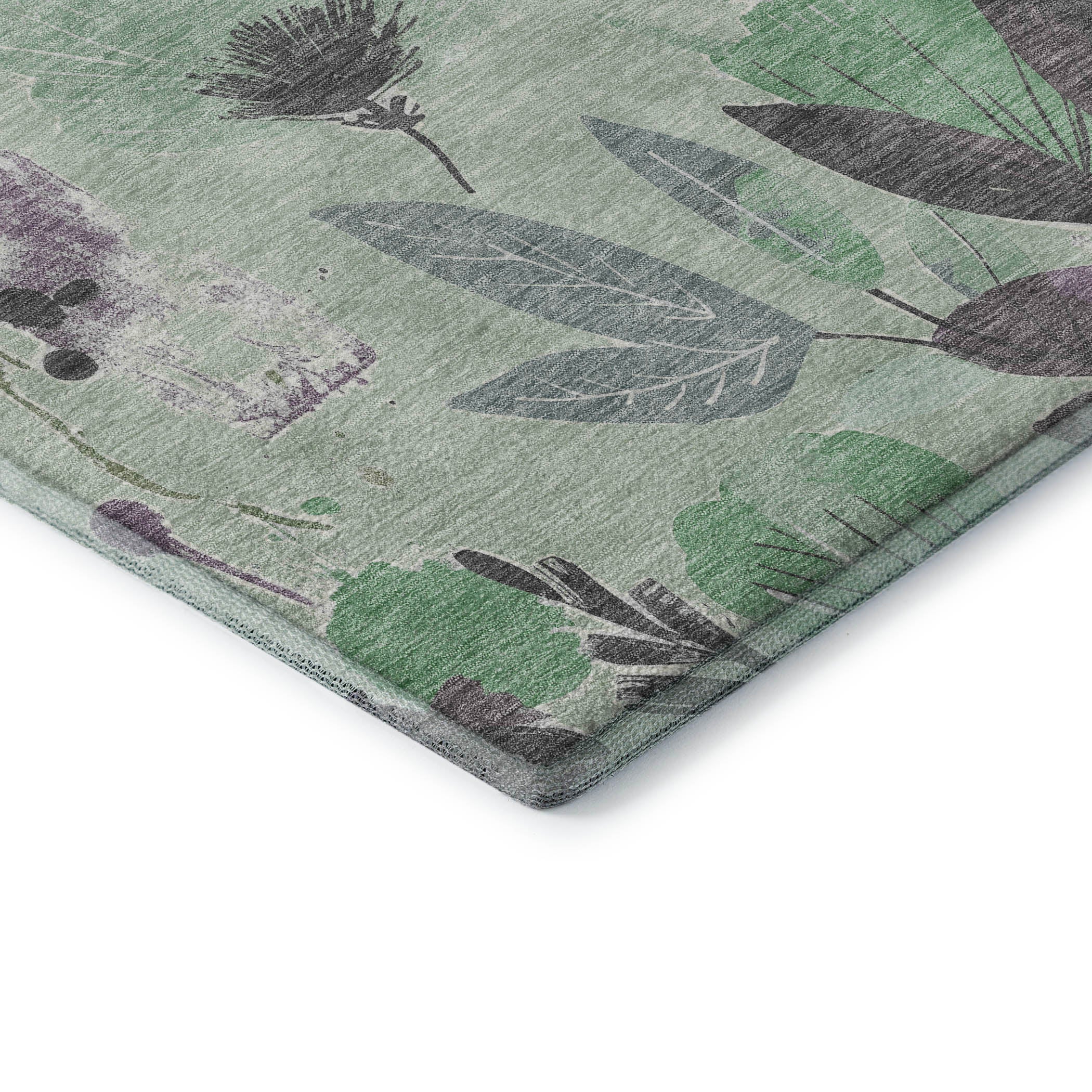 Montevideo Machine Washable Transitional Sage Green Rug 1'8" x 2'6" #shape_Rectangle