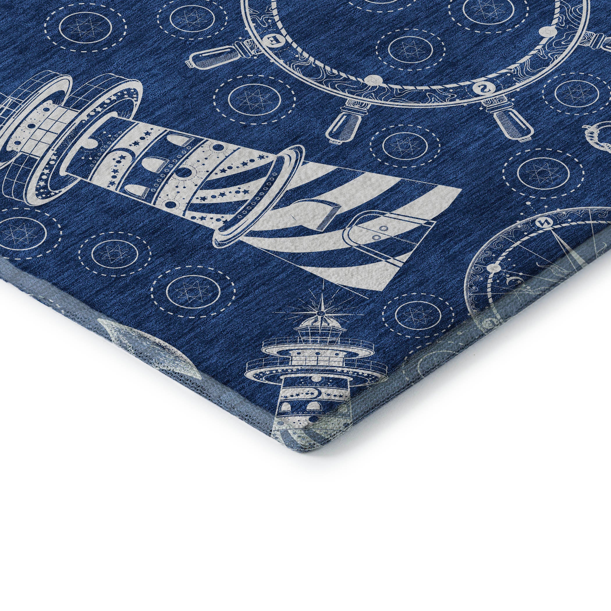 Baku Machine Washable Coastal Navy Blue Rug 1'8" x 2'6" #shape_Rectangle