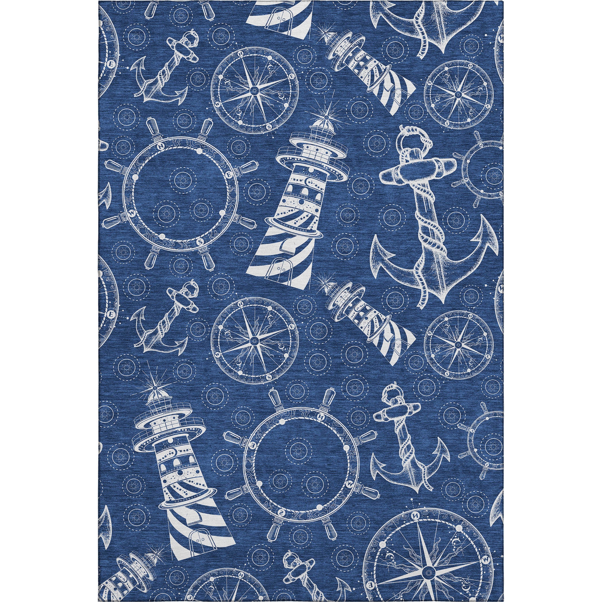 Baku Machine Washable Coastal Navy Blue Rug 2'6" x 3'10" #shape_Rectangle