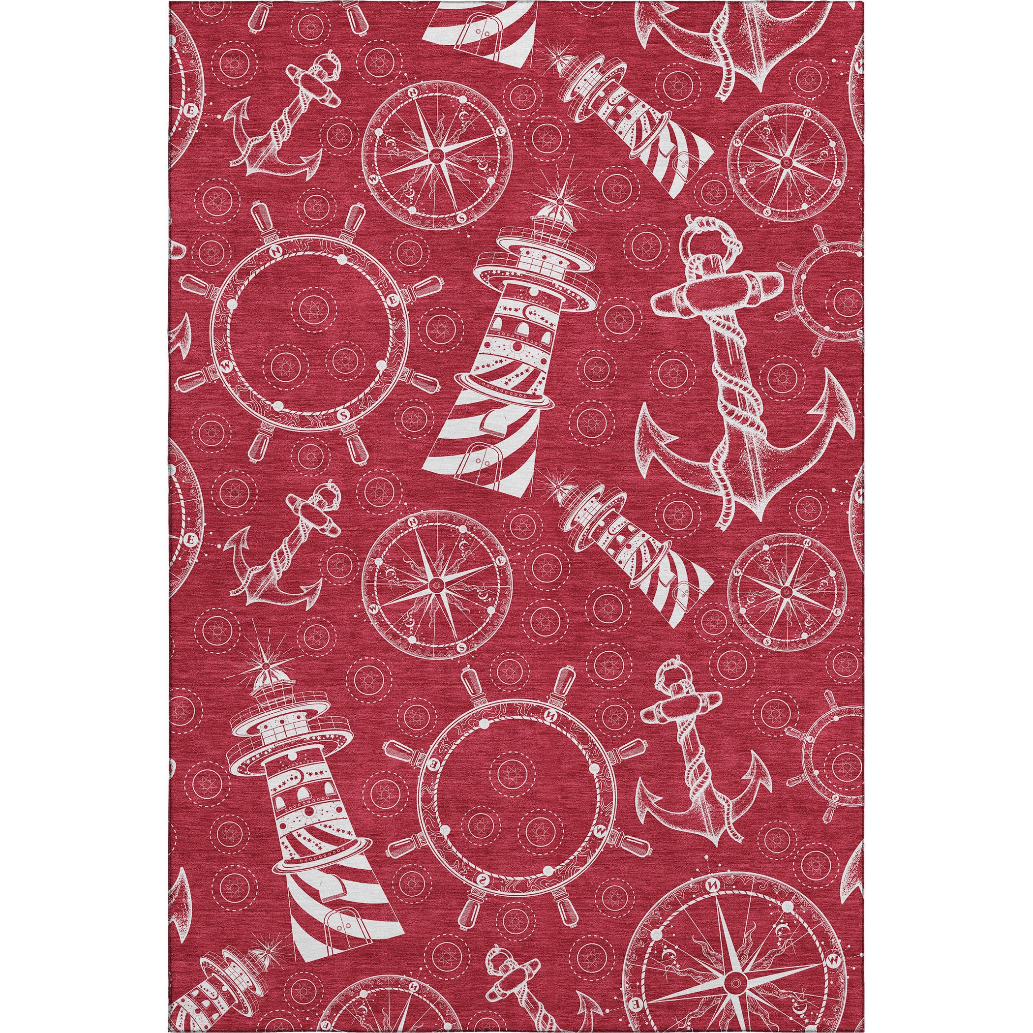Baku Machine Washable Coastal Red Rug 2'6" x 3'10" #shape_Rectangle