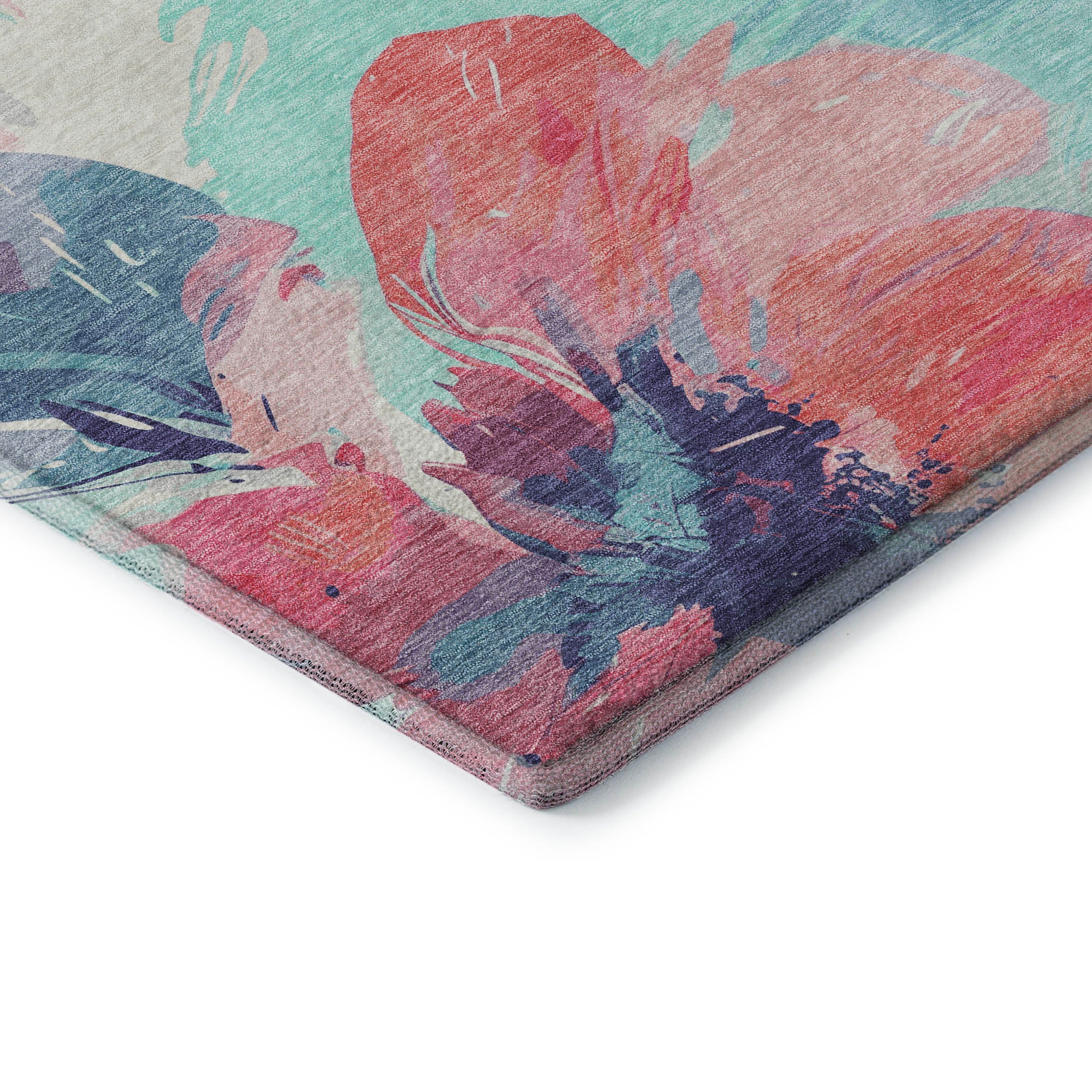 Split Machine Washable Transitional Pink Rug 1'8" x 2'6" #shape_Rectangle