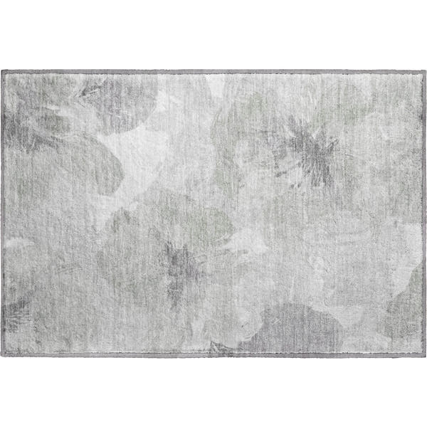 Split Machine Washable Transitional Putty Ivory Rug 1'8" x 2'6"
