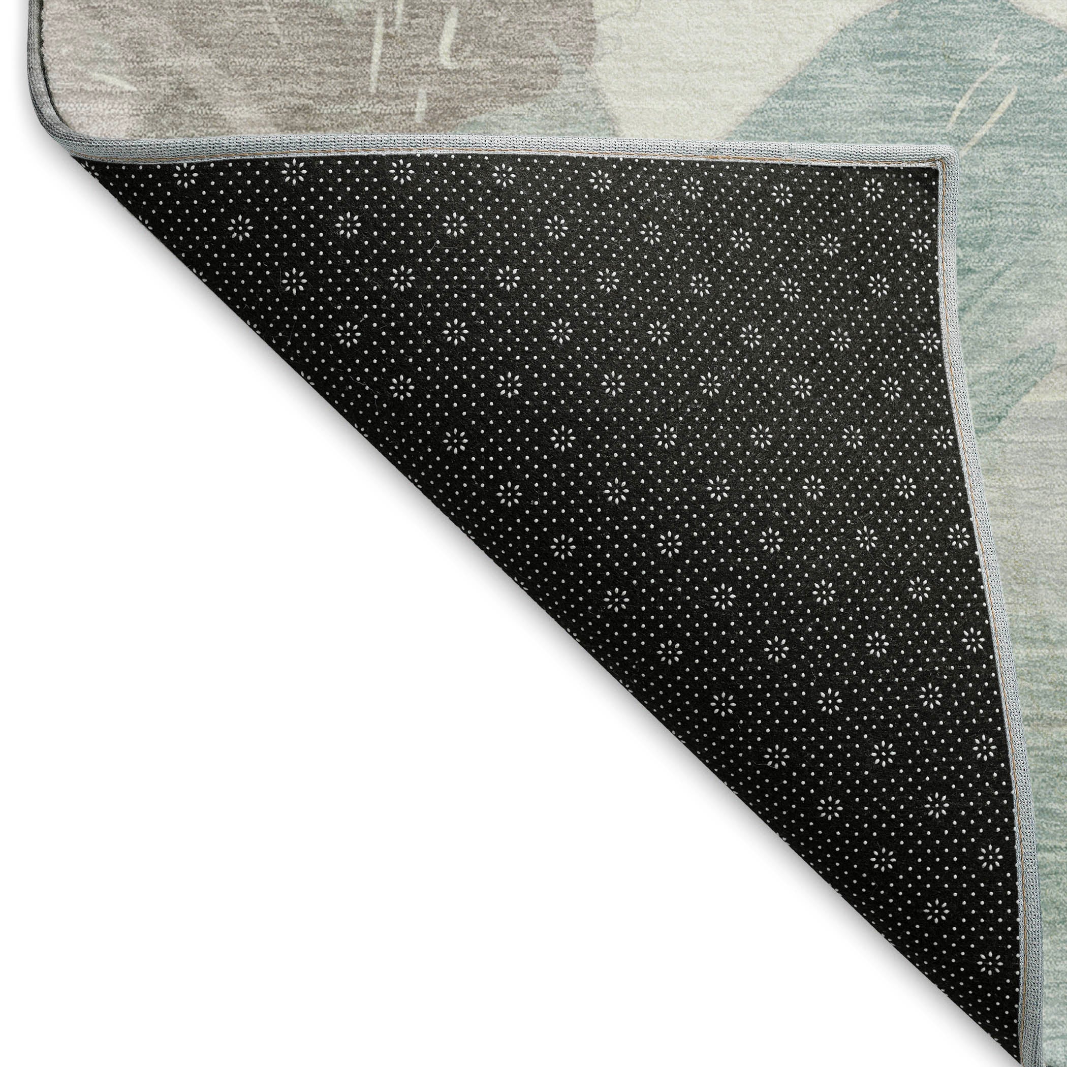 Split Machine Washable Transitional Seafoam Blue Rug 1'8" x 2'6" #shape_Rectangle