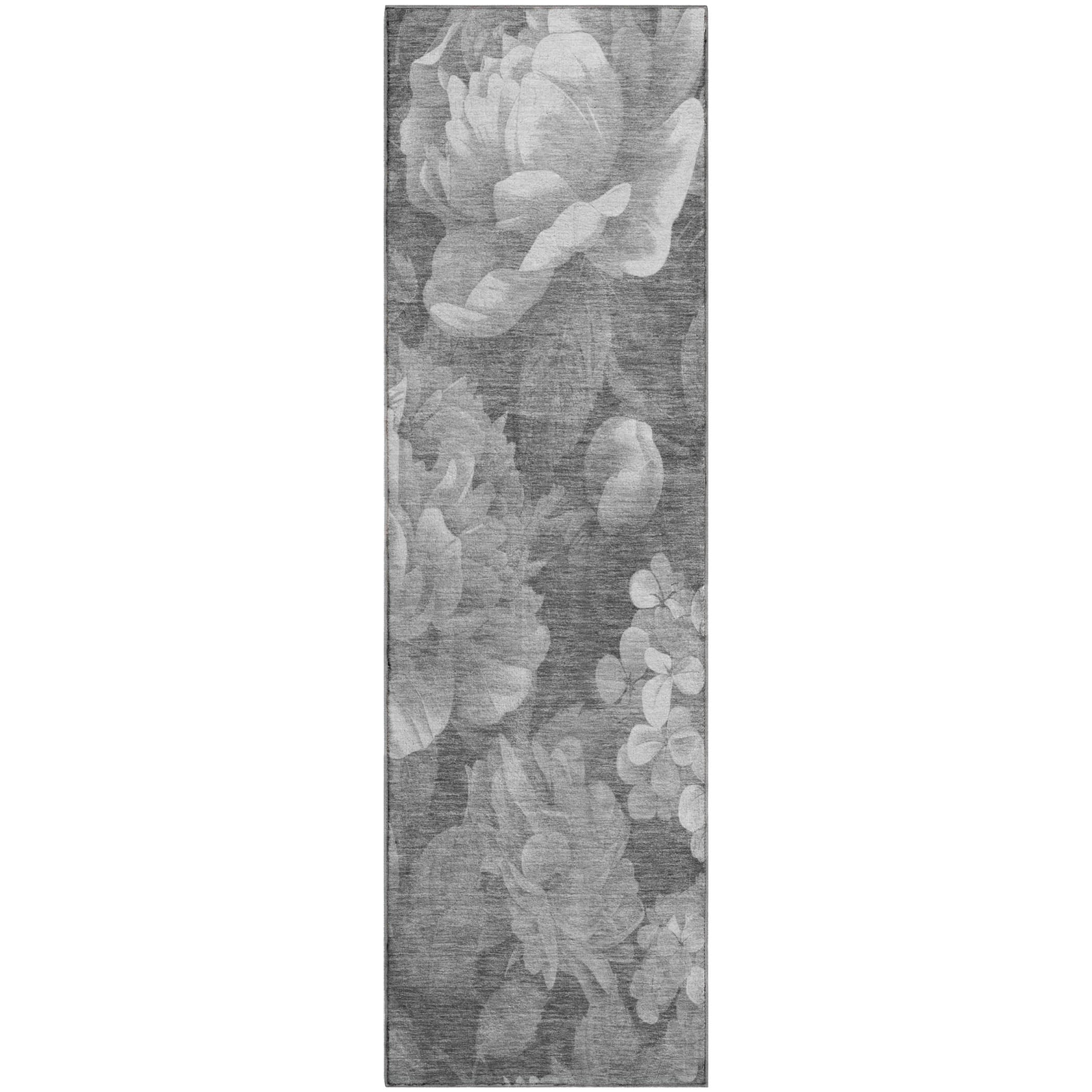 Oslo Machine Washable Transitional Gray Rug 2'3" x 7'6" #shape_Runner
