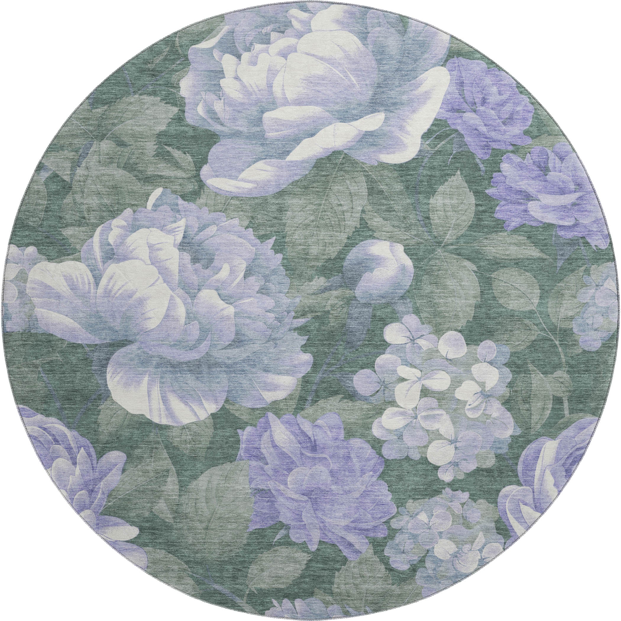 Oslo Machine Washable Transitional Lavender Purple Rug 8' x 8' #shape_Round