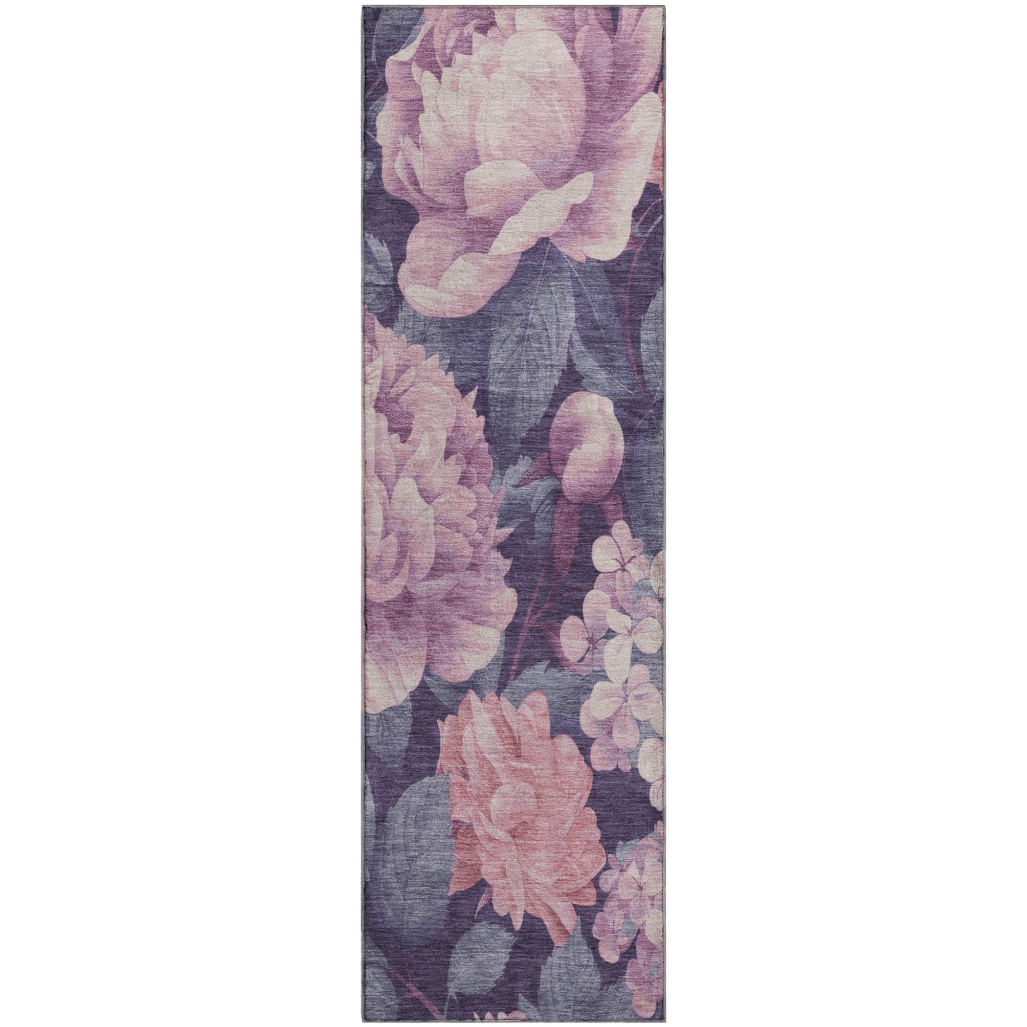 Oslo Machine Washable Transitional Pink Rug 2'3" x 7'6" #shape_Runner