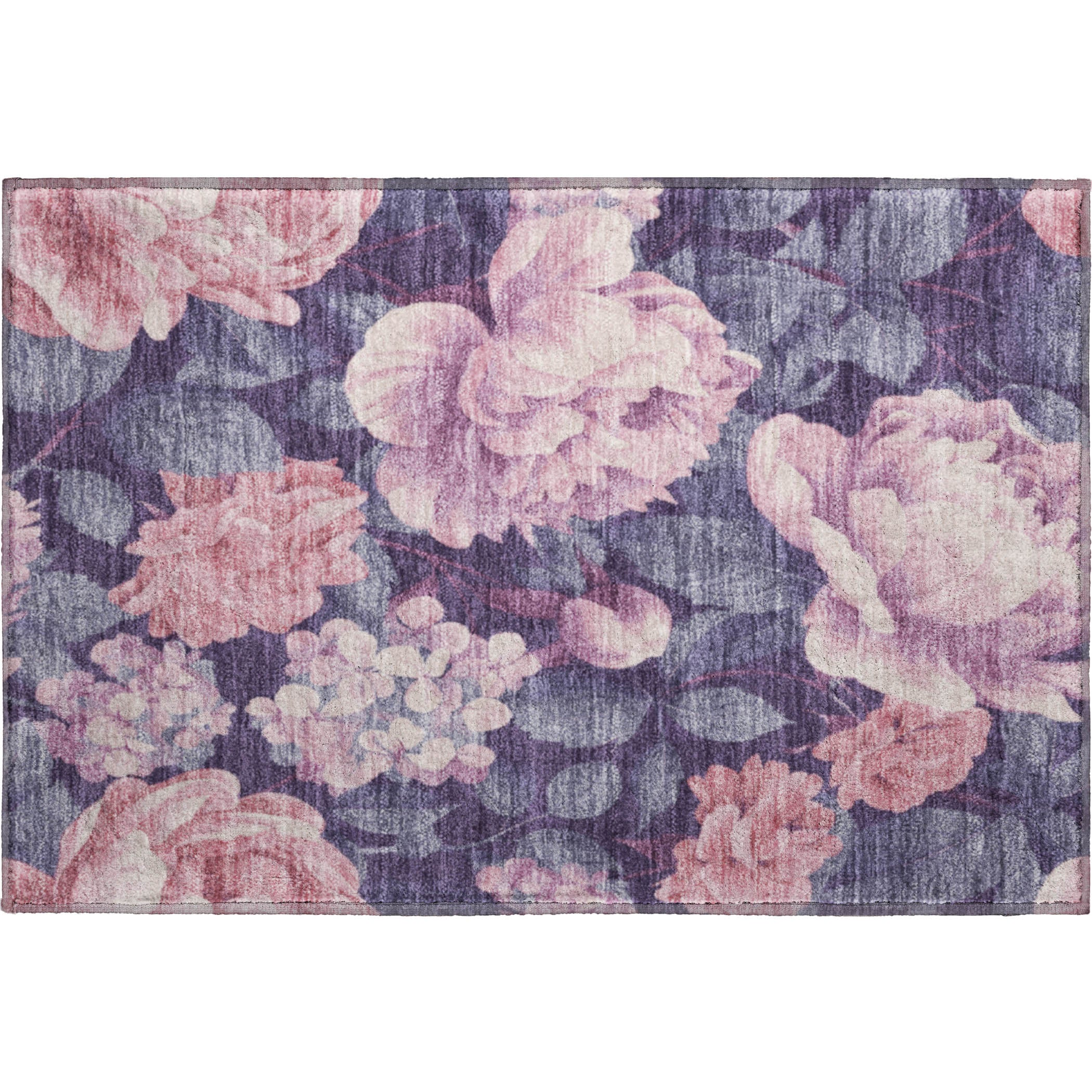 Oslo Machine Washable Transitional Pink Rug 1'8" x 2'6" #shape_Rectangle