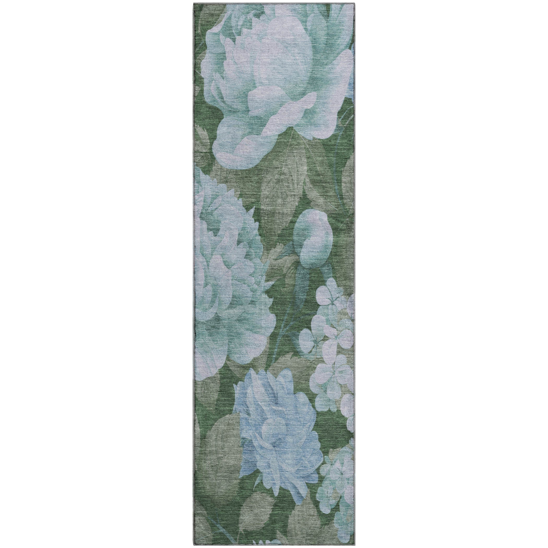 Oslo Machine Washable Transitional Sky Blue Rug 2'3" x 7'6" #shape_Runner