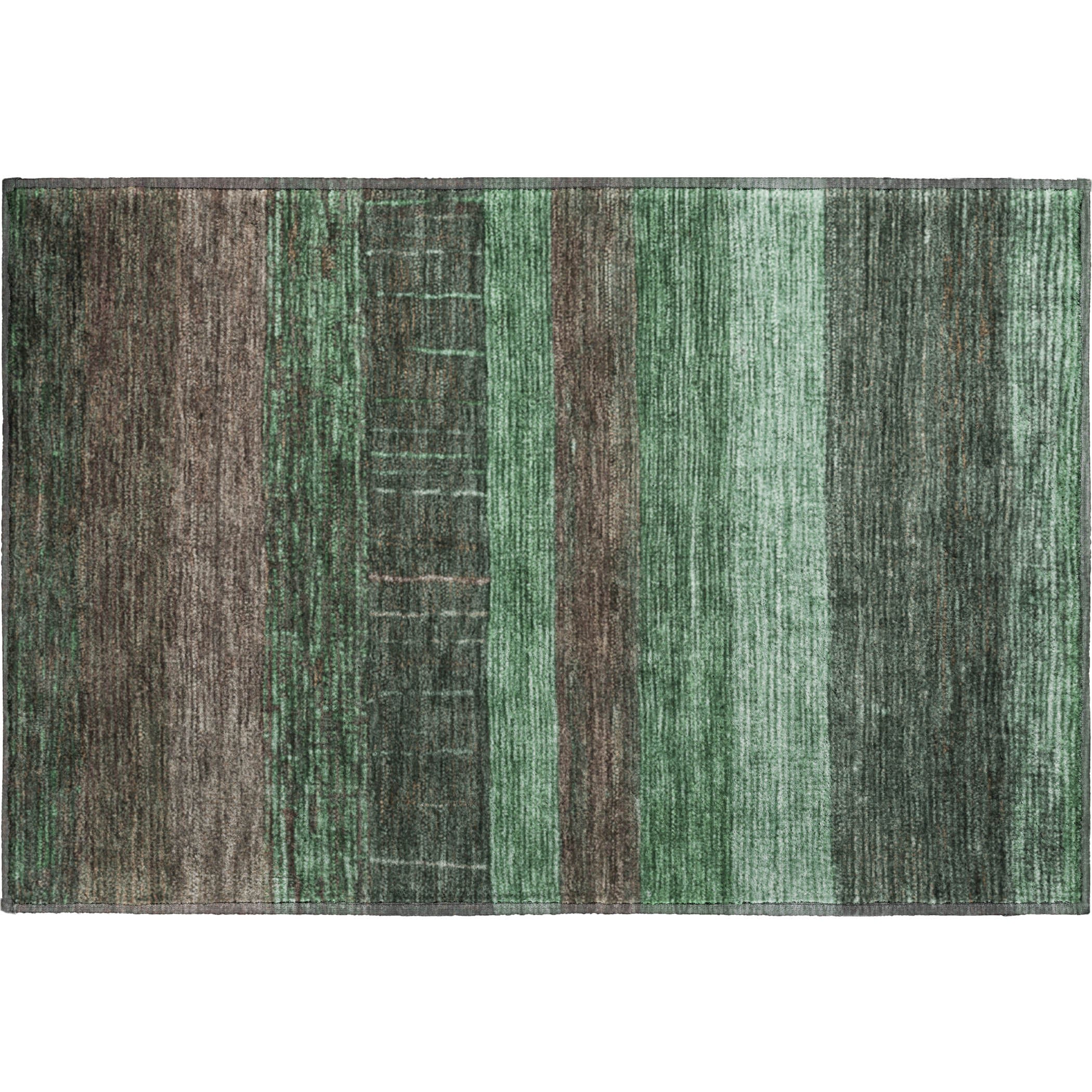 Baku Machine Washable Transitional Green Rug 1'8" x 2'6" #shape_Rectangle