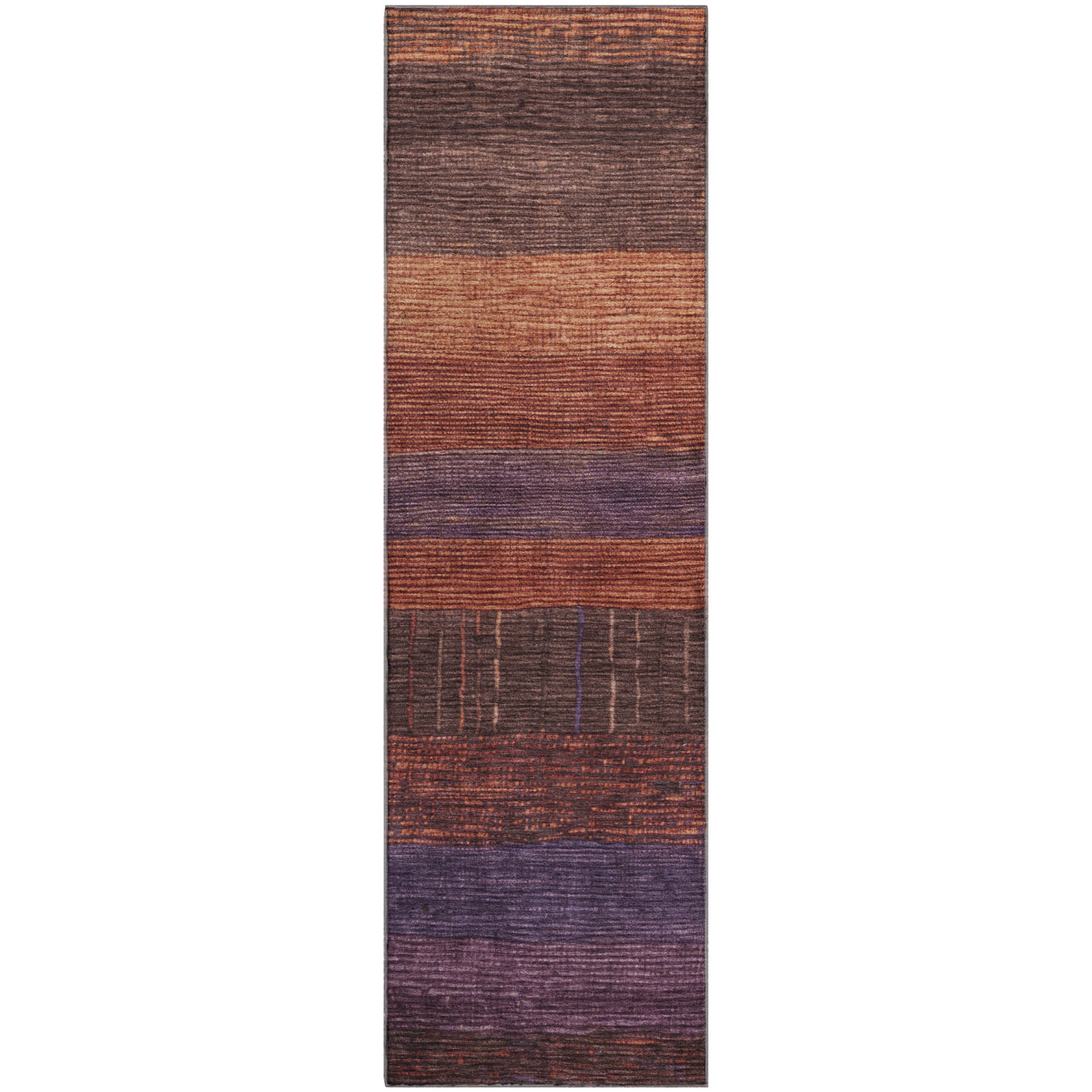 Baku Machine Washable Transitional Paprika Orange Rug 2'3" x 7'6" #shape_Runner