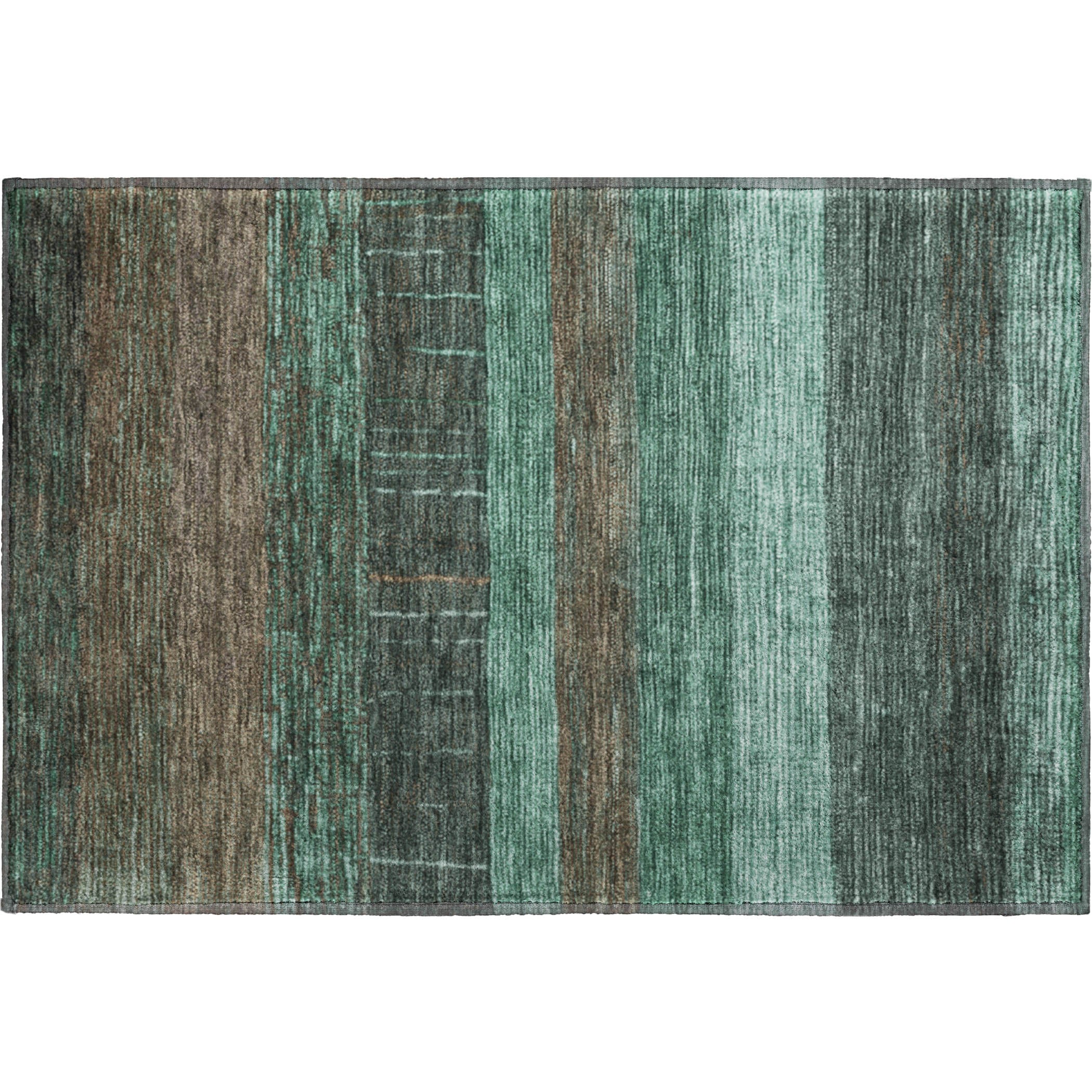 Baku Machine Washable Transitional Teal Rug 1'8" x 2'6" #shape_Rectangle