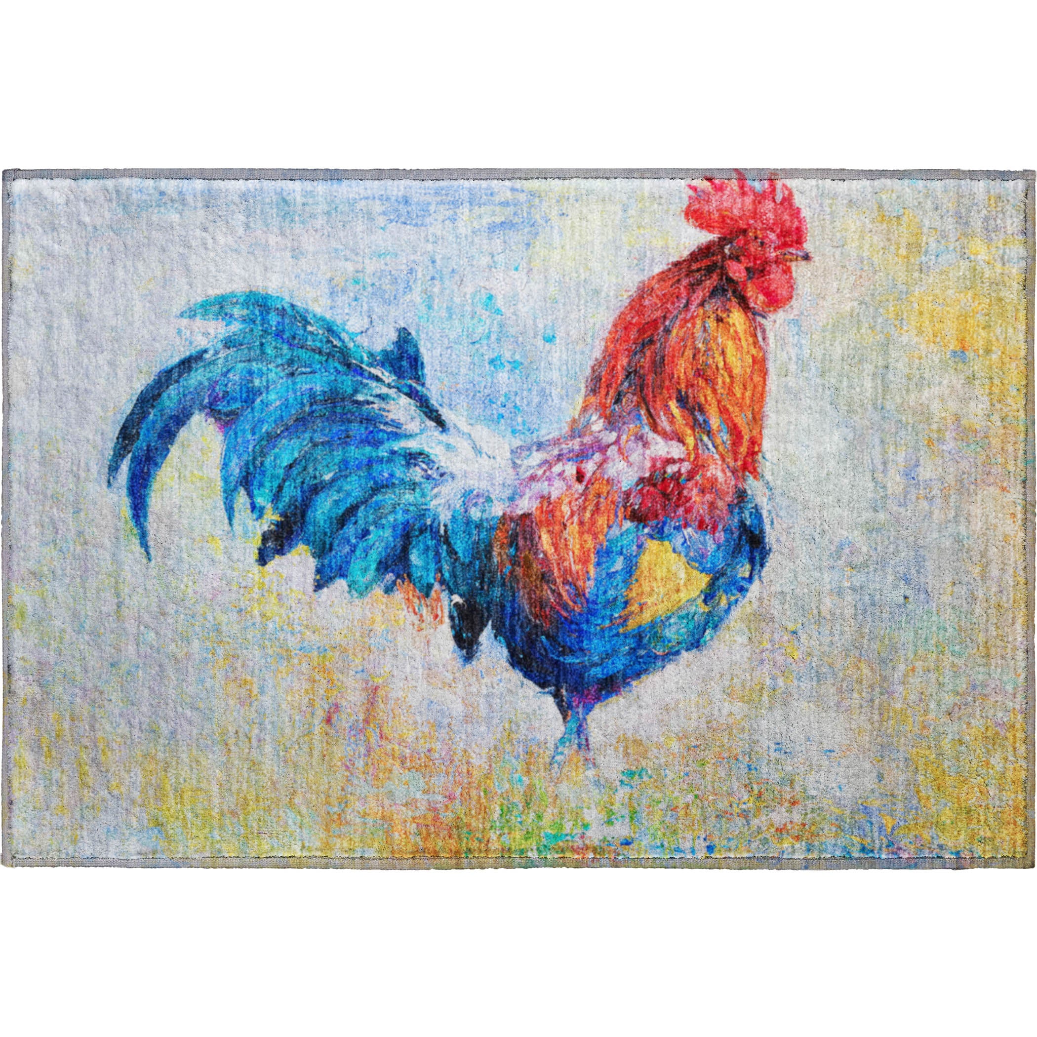 Queenstown Machine Washable Kitchen Blue Multi Rug 1'8" x 2'6" #shape_Rectangle
