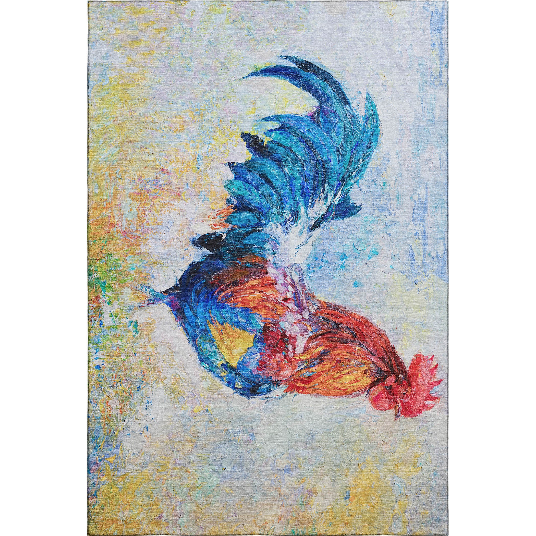 Queenstown Machine Washable Kitchen Blue Multi Rug 2'6" x 3'10" #shape_Rectangle
