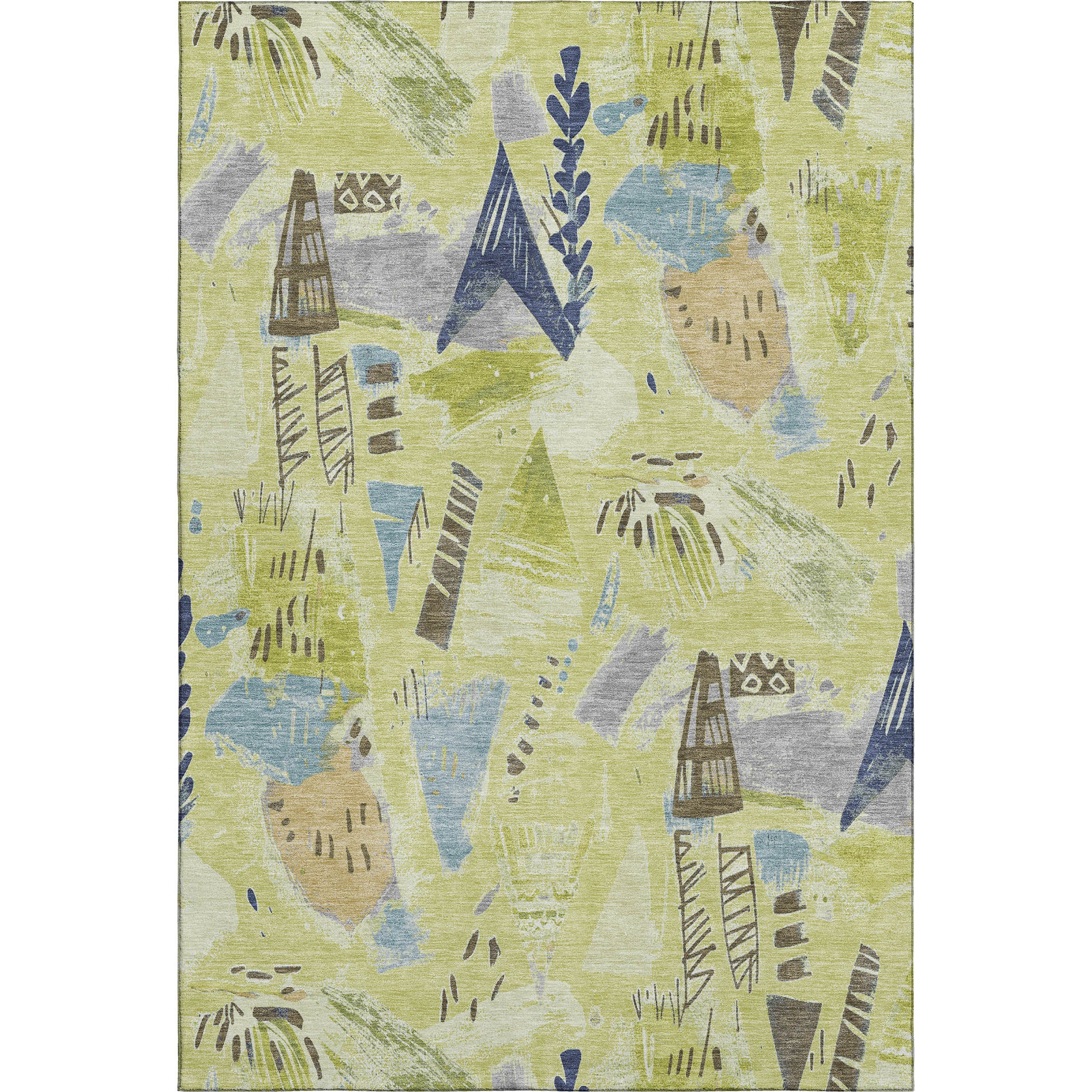 Cusco Machine Washable Transitional Aloe Green Rug 2'6" x 3'10" #shape_Rectangle