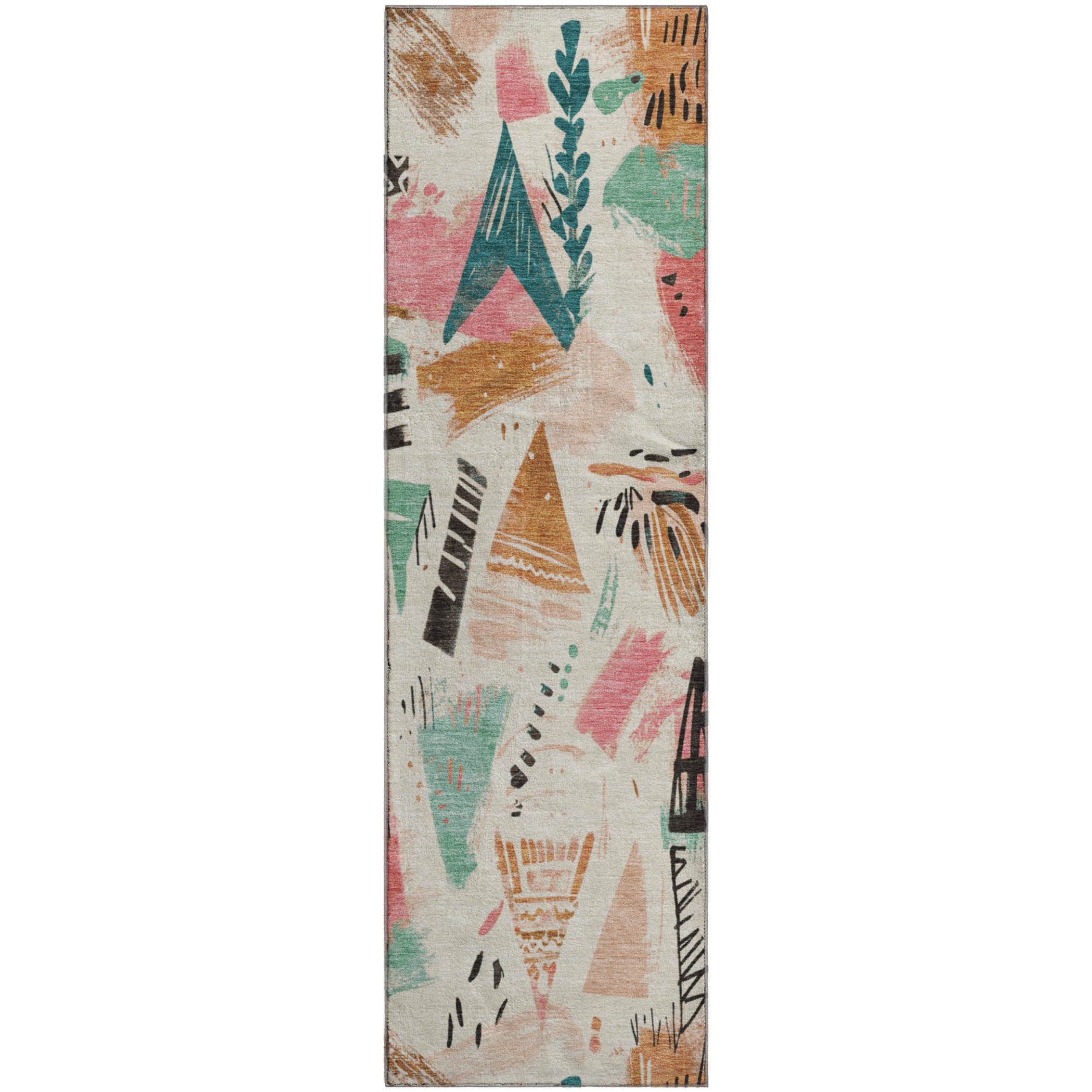Cusco Machine Washable Transitional Ivory Rug 2'3" x 7'6" #shape_Runner