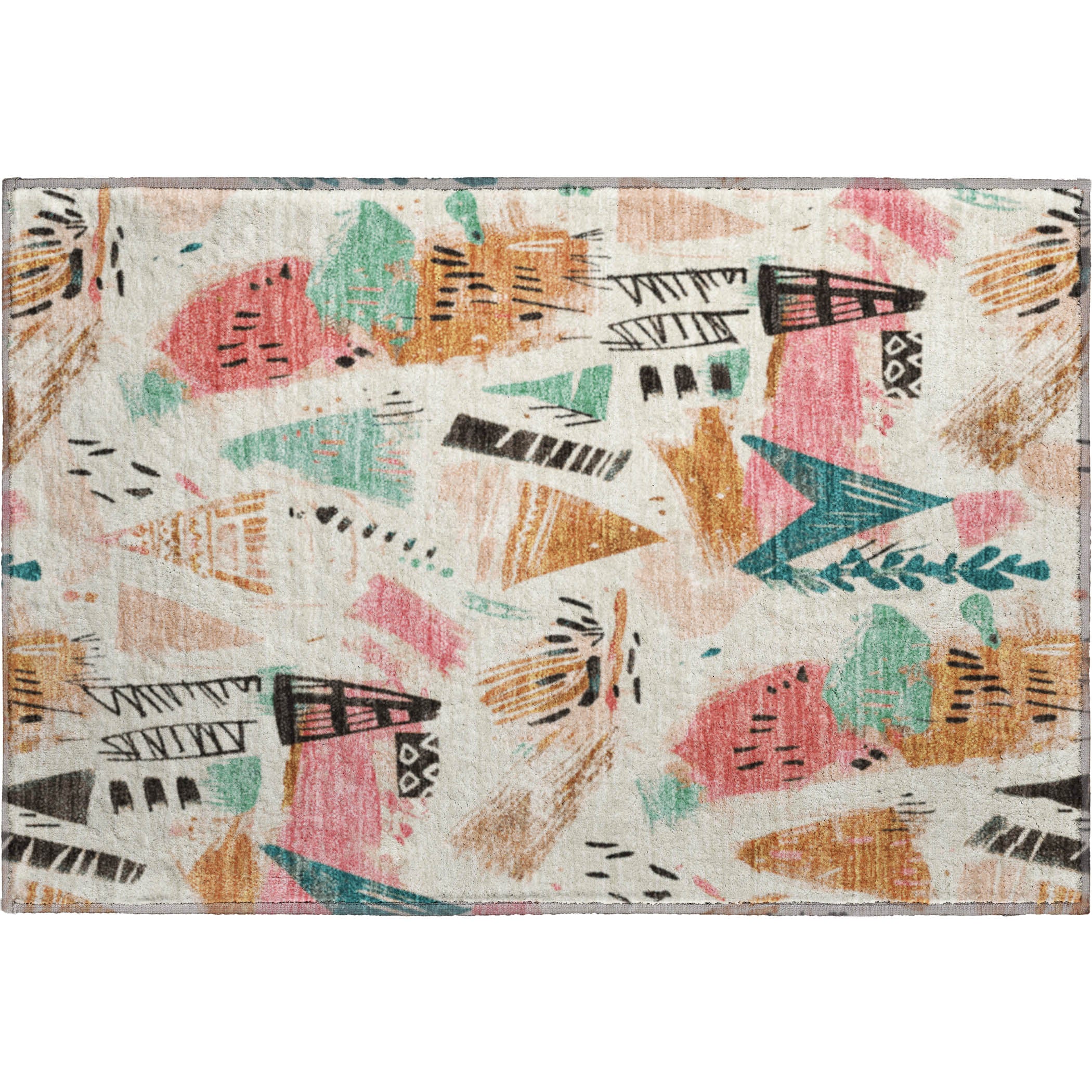 Cusco Machine Washable Transitional Ivory Rug 1'8" x 2'6" #shape_Rectangle