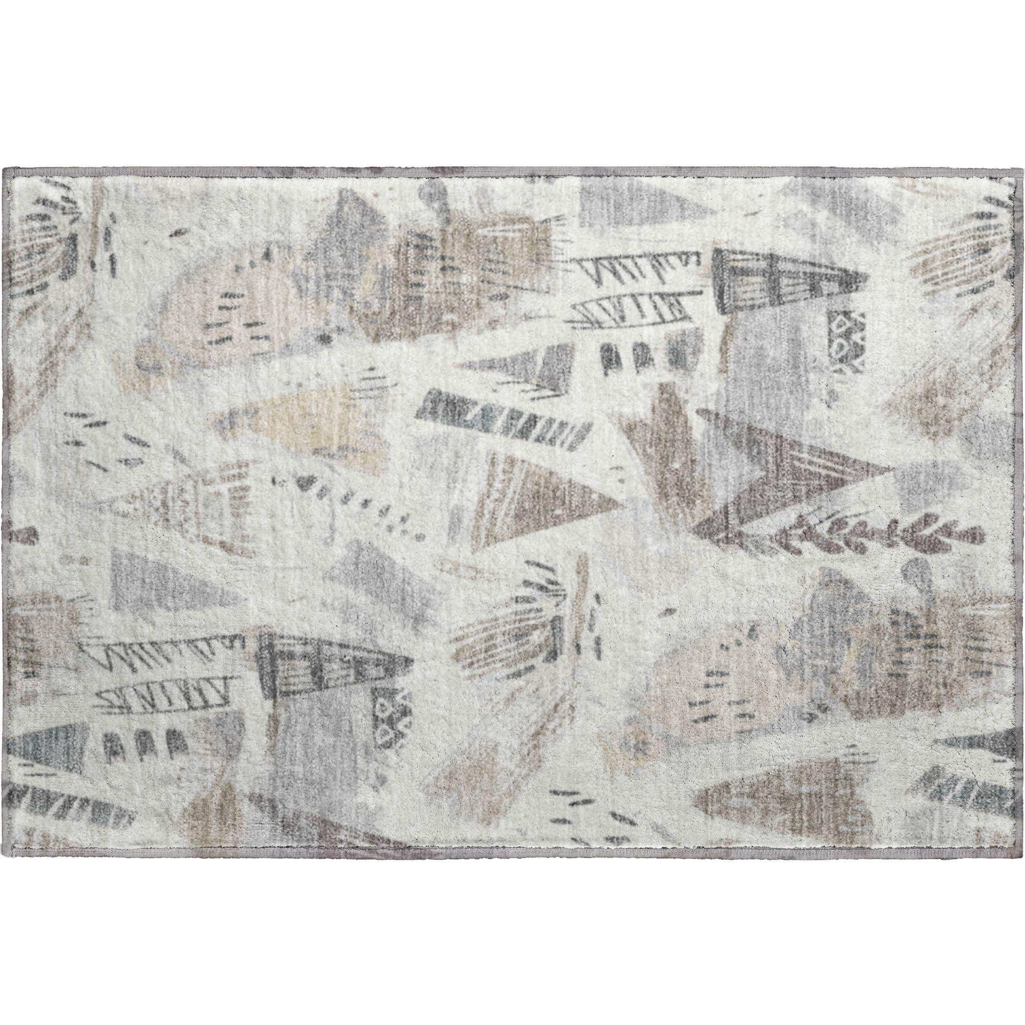 Cusco Machine Washable Transitional Linen Ivory Rug 1'8" x 2'6" #shape_Rectangle
