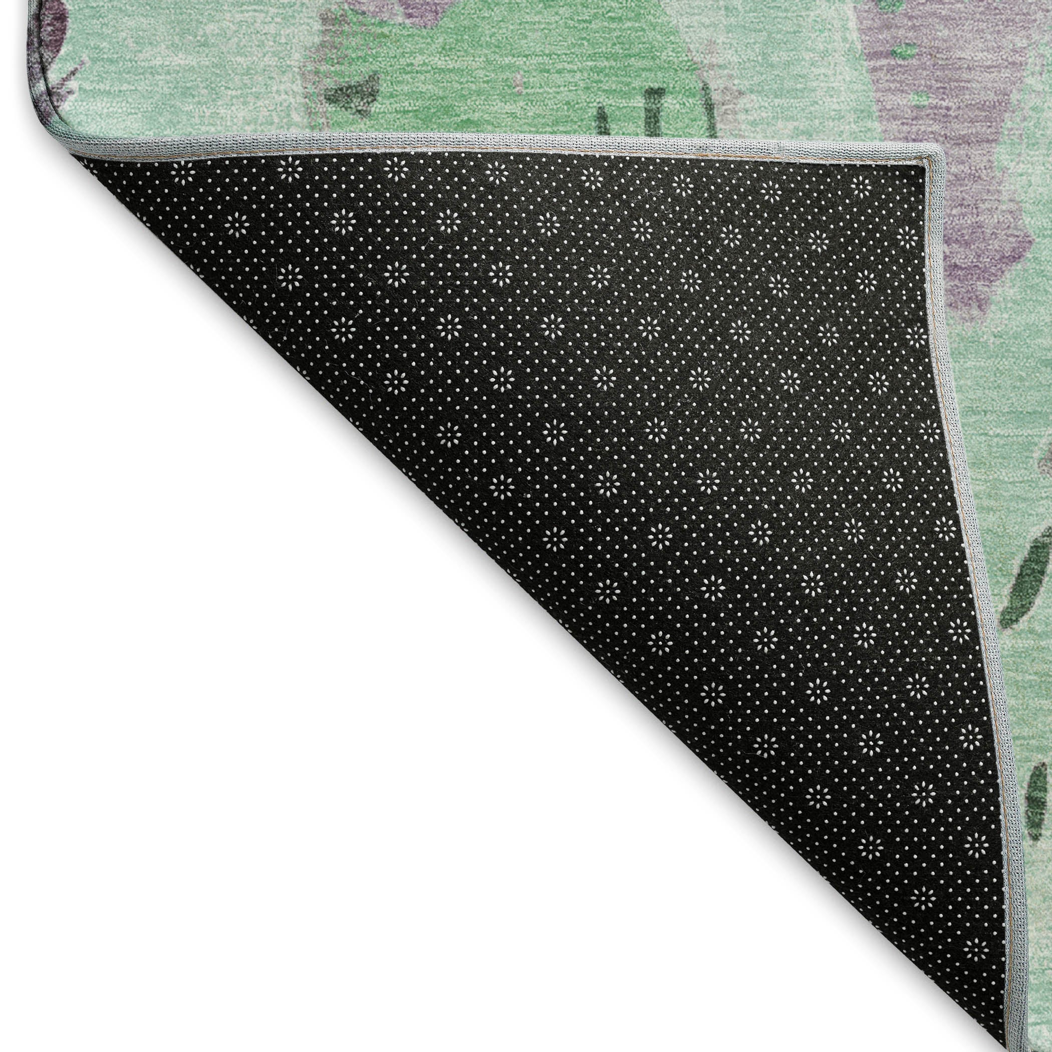 Cusco Machine Washable Transitional Seafoam Blue Rug 1'8" x 2'6" #shape_Rectangle