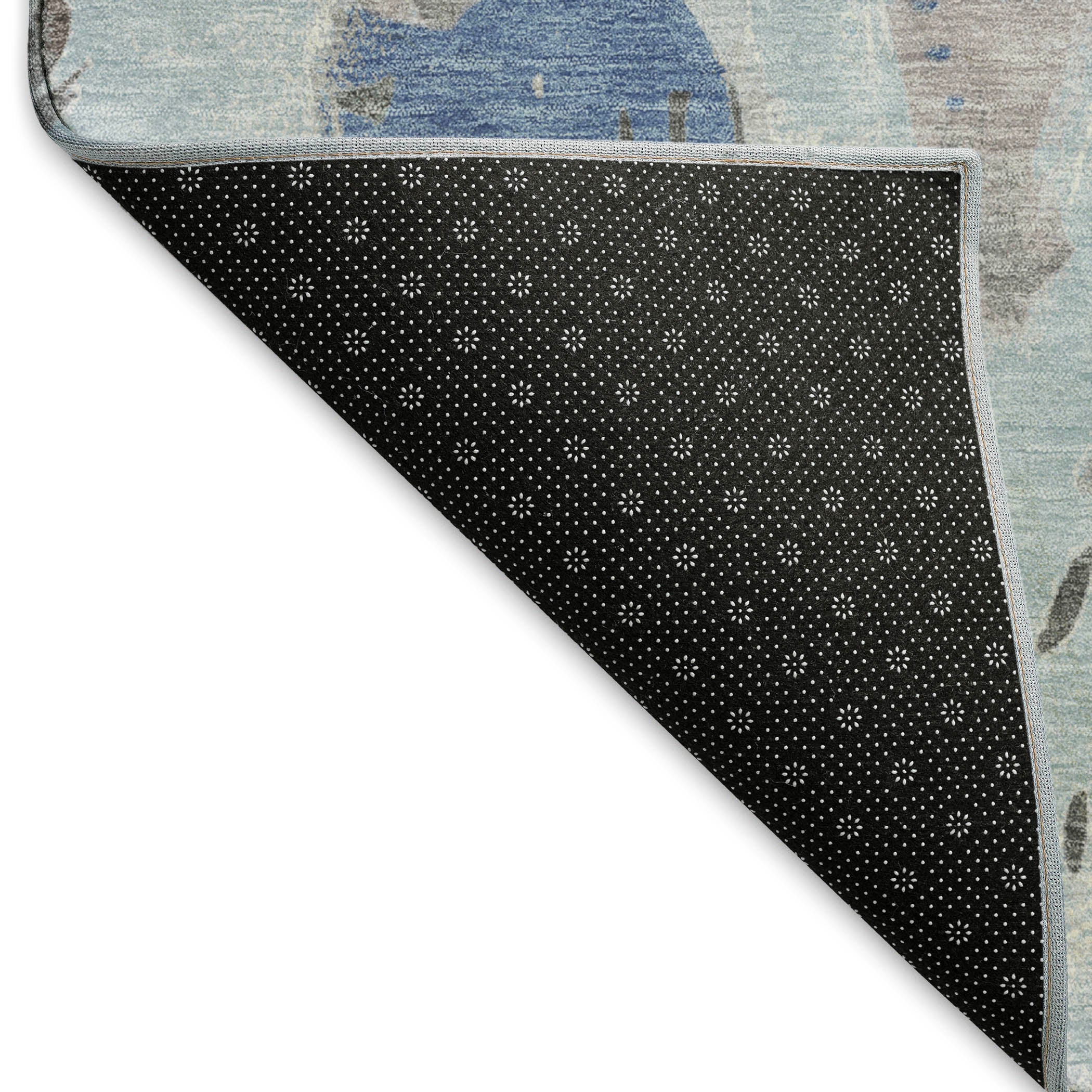 Cusco Machine Washable Transitional Sky Blue Rug 1'8" x 2'6" #shape_Rectangle