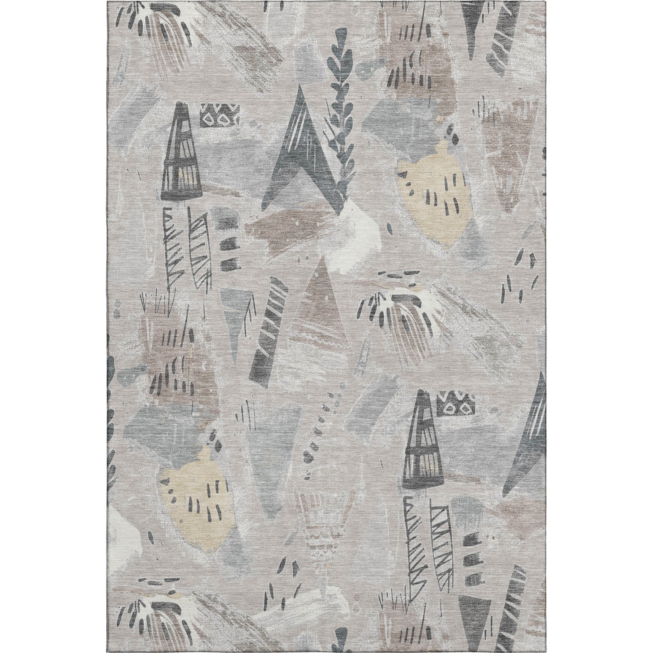 Cusco Machine Washable Transitional Taupe Brown Rug 2'6" x 3'10" #shape_Rectangle