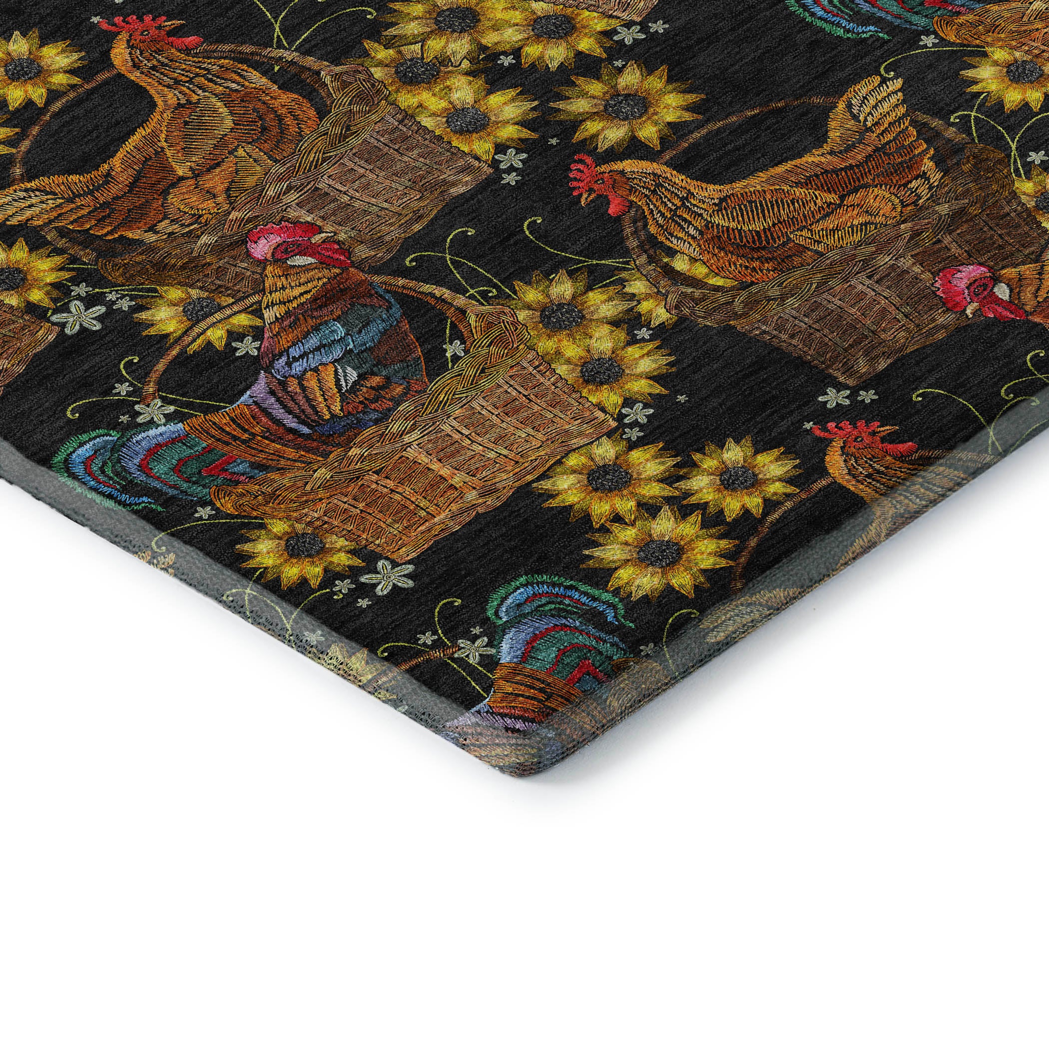 Bruges Machine Washable Kitchen Midnight Black Rug 1'8" x 2'6" #shape_Rectangle
