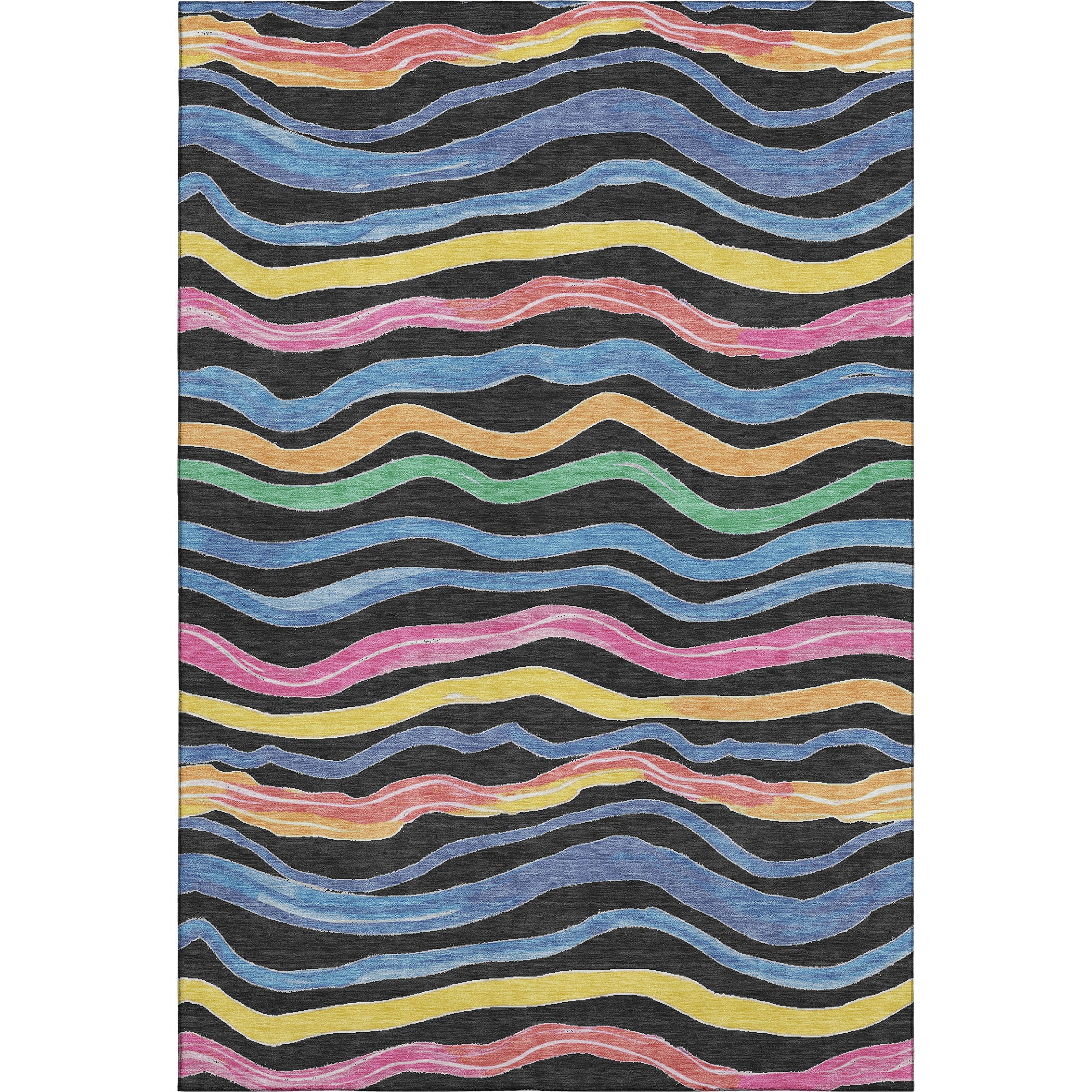 Nairobi Machine Washable Transitional Black Rug 2'6" x 3'10" #shape_Rectangle