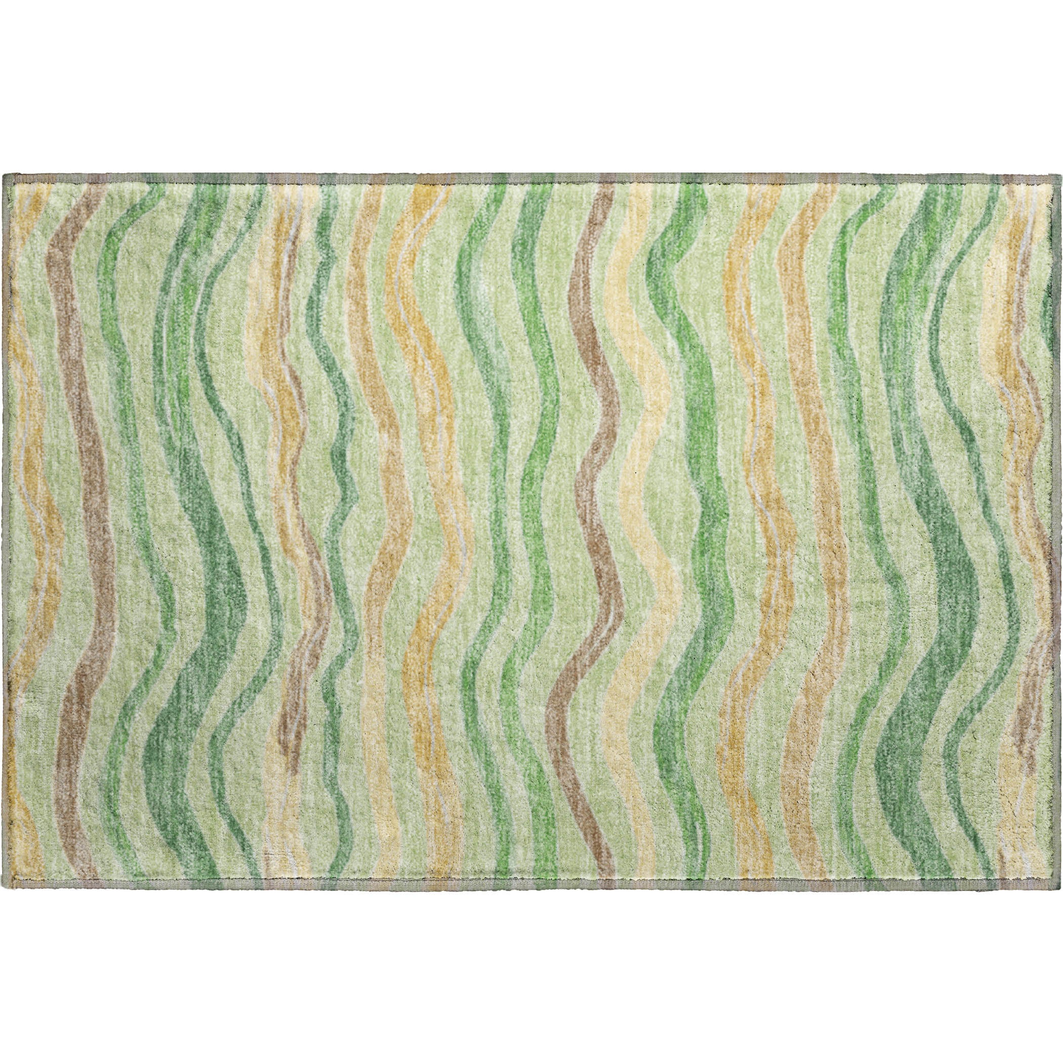Nairobi Machine Washable Transitional Green Rug 1'8" x 2'6" #shape_Rectangle