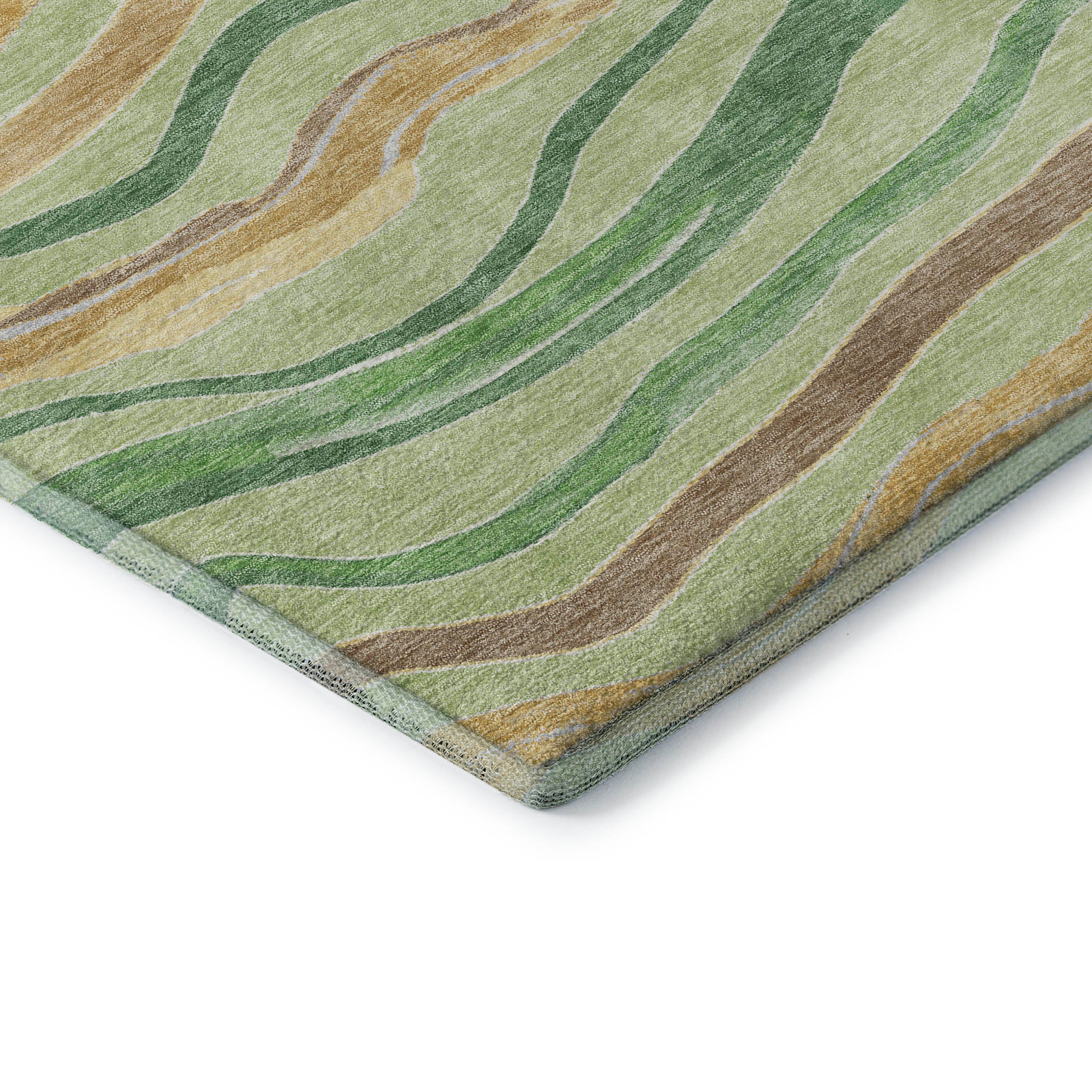 Nairobi Machine Washable Transitional Green Rug 1'8" x 2'6" #shape_Rectangle