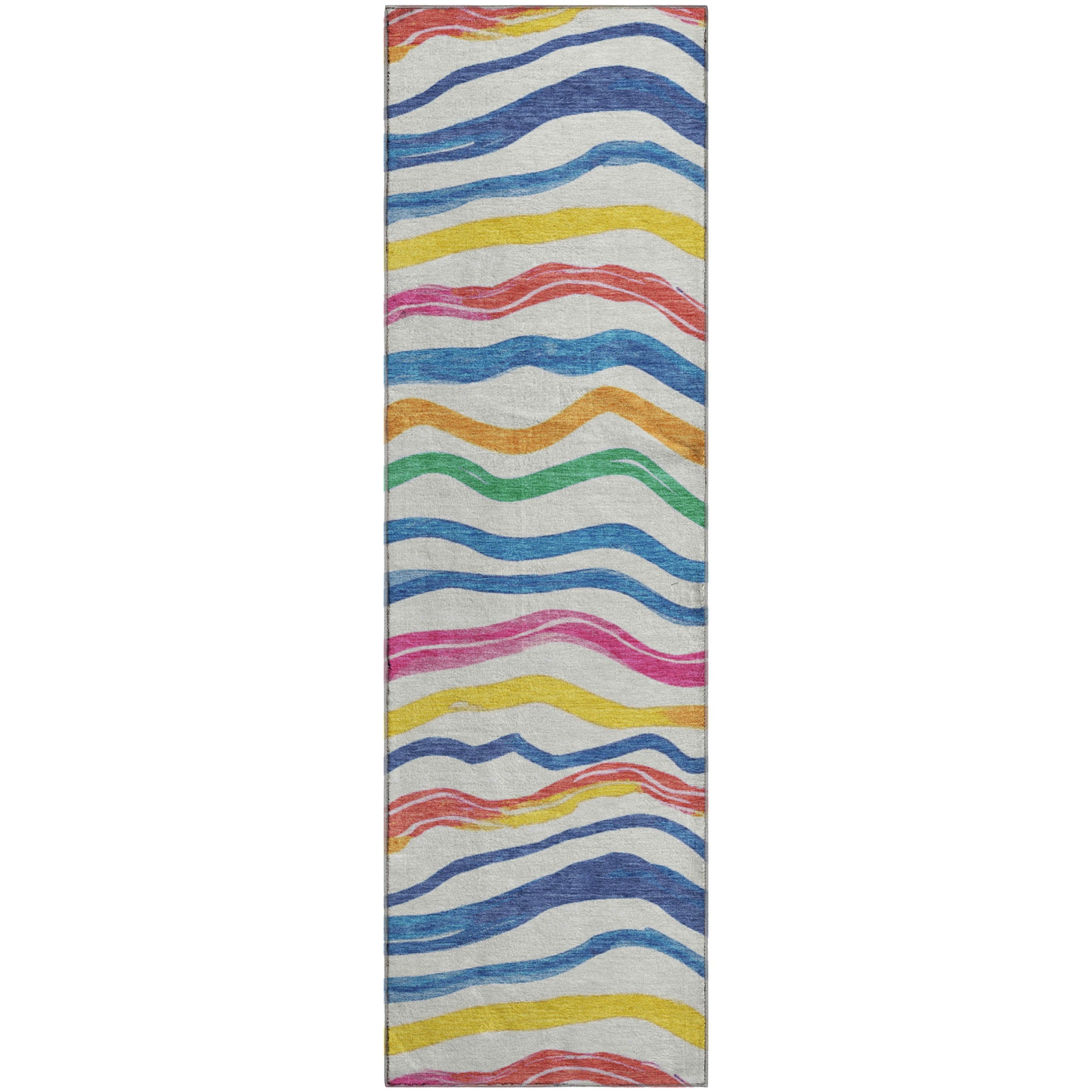 Nairobi Machine Washable Transitional Ivory Rug 2'3" x 7'6" #shape_Runner