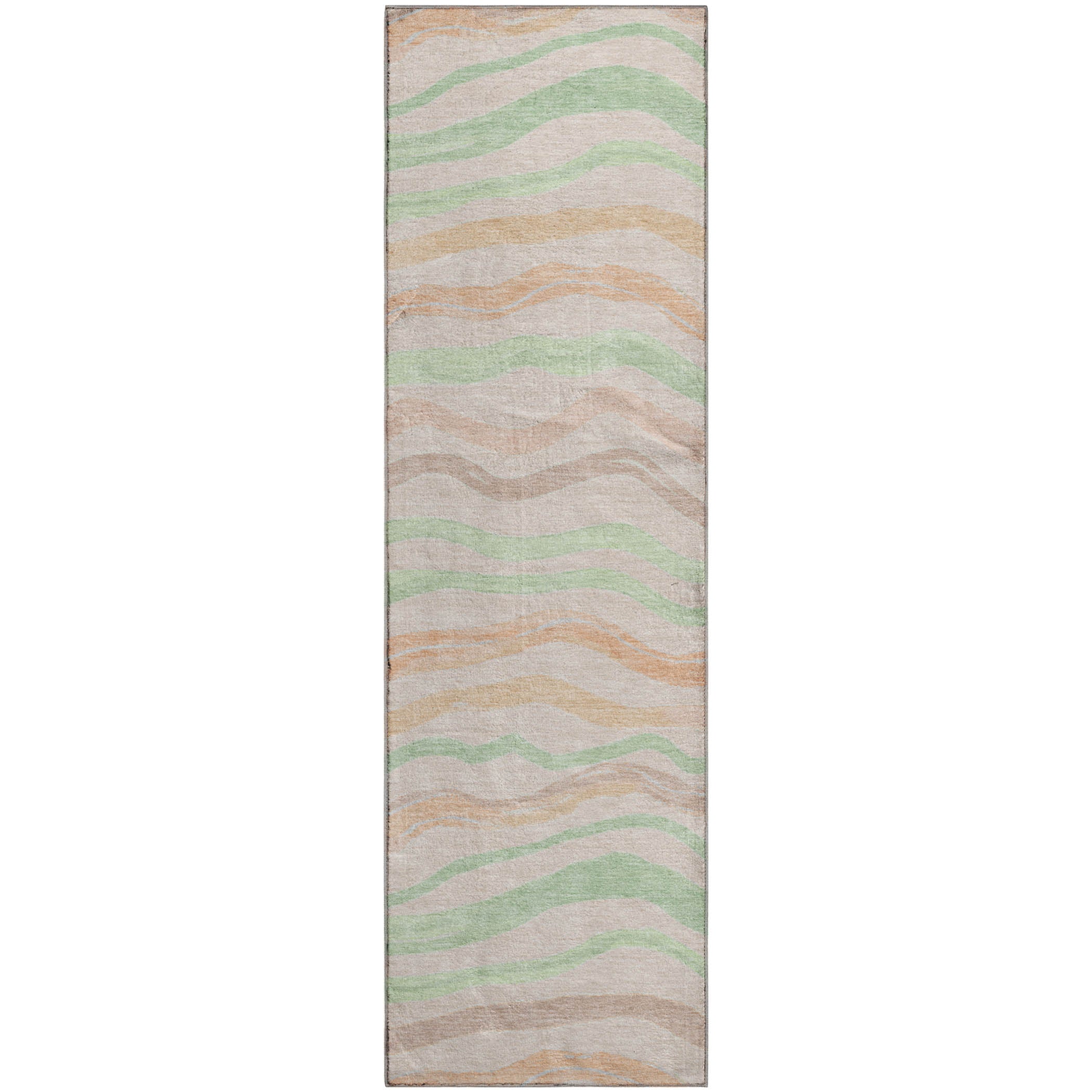 Nairobi Machine Washable Transitional Peach Orange Rug 2'3" x 7'6" #shape_Runner