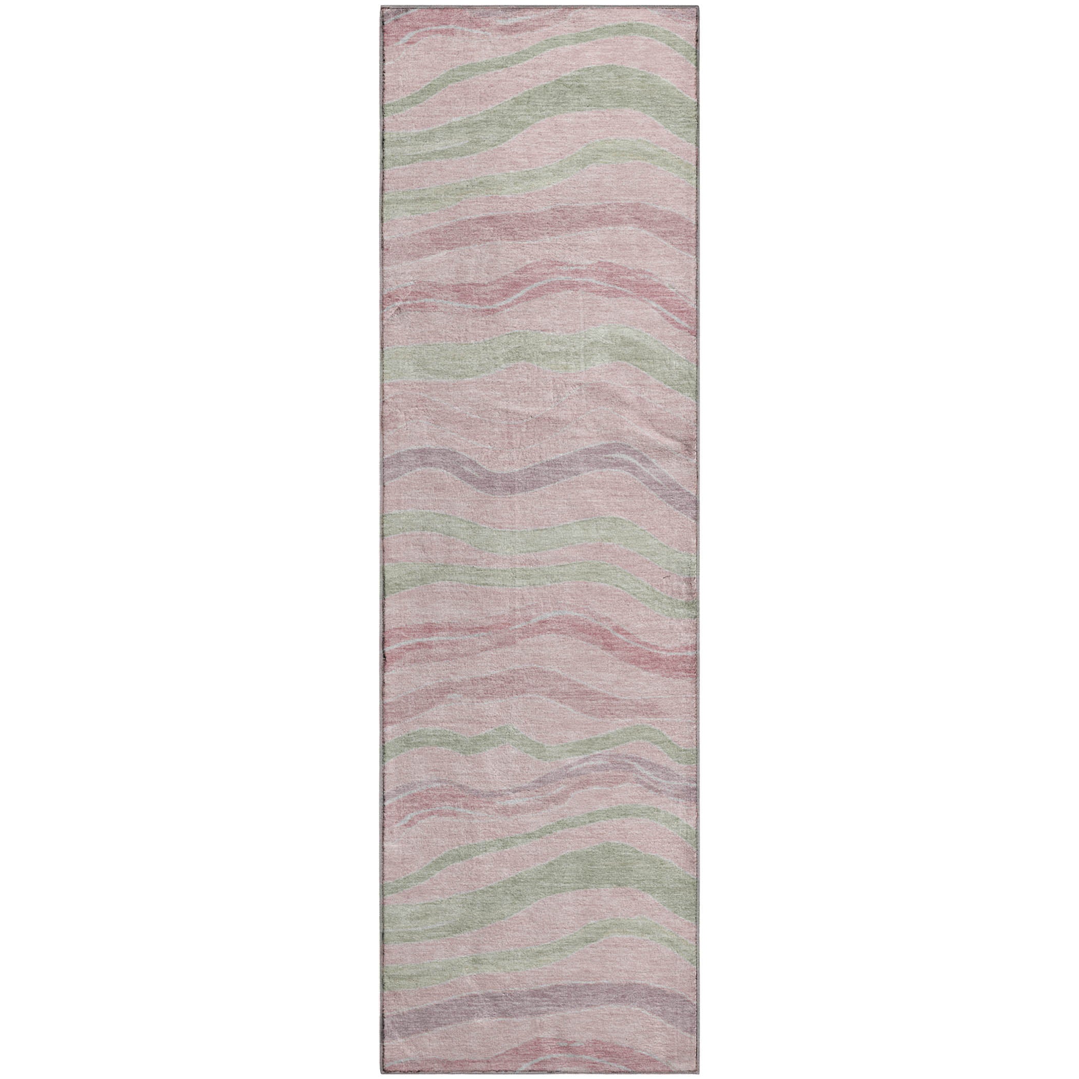 Nairobi Machine Washable Transitional Pink Rug 2'3" x 7'6" #shape_Runner