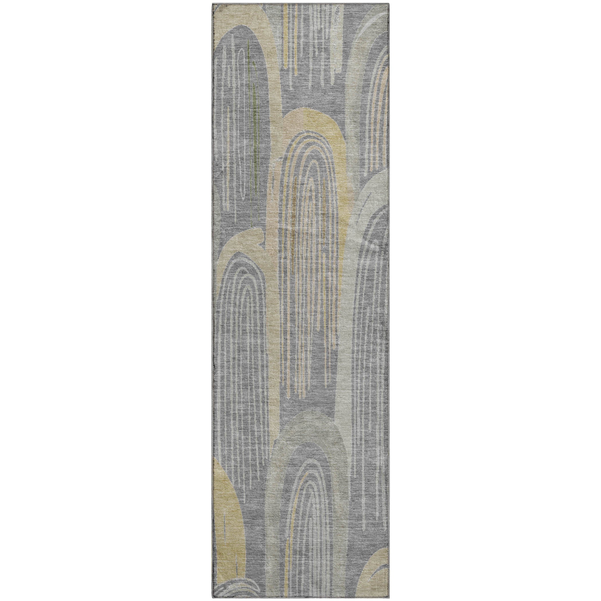 Ghent Machine Washable Transitional Gray Rug 2'3" x 7'6" #shape_Runner