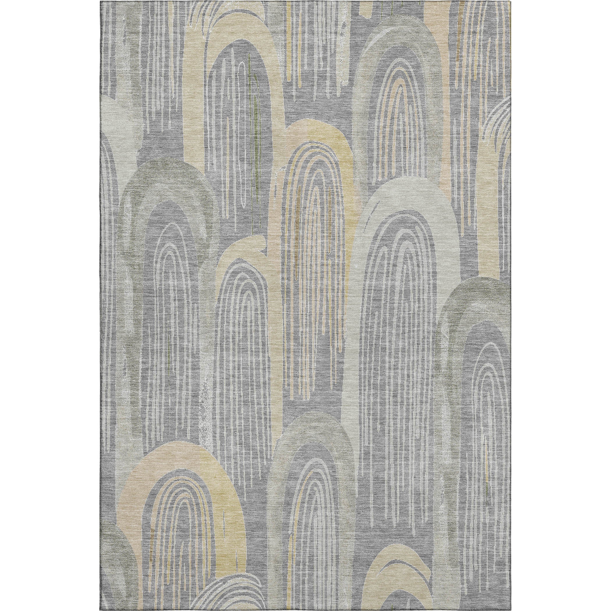 Ghent Machine Washable Transitional Gray Rug 2'6" x 3'10" #shape_Rectangle