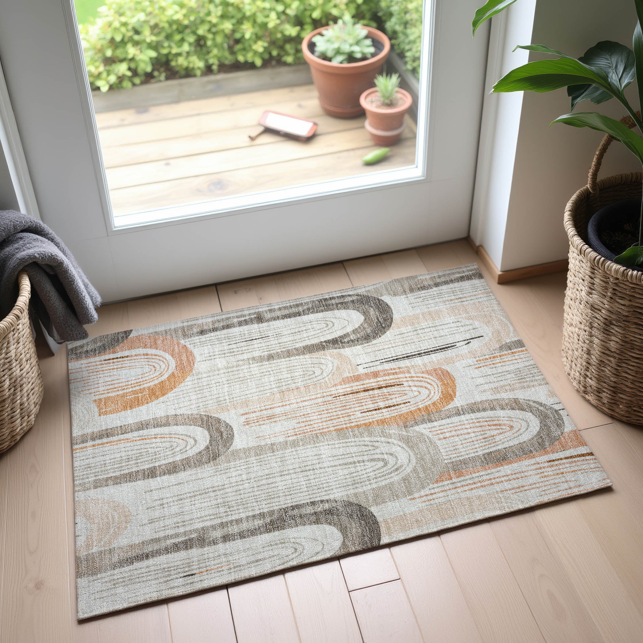 Ghent Machine Washable Transitional Ivory Rug 1'8" x 2'6" #shape_Rectangle