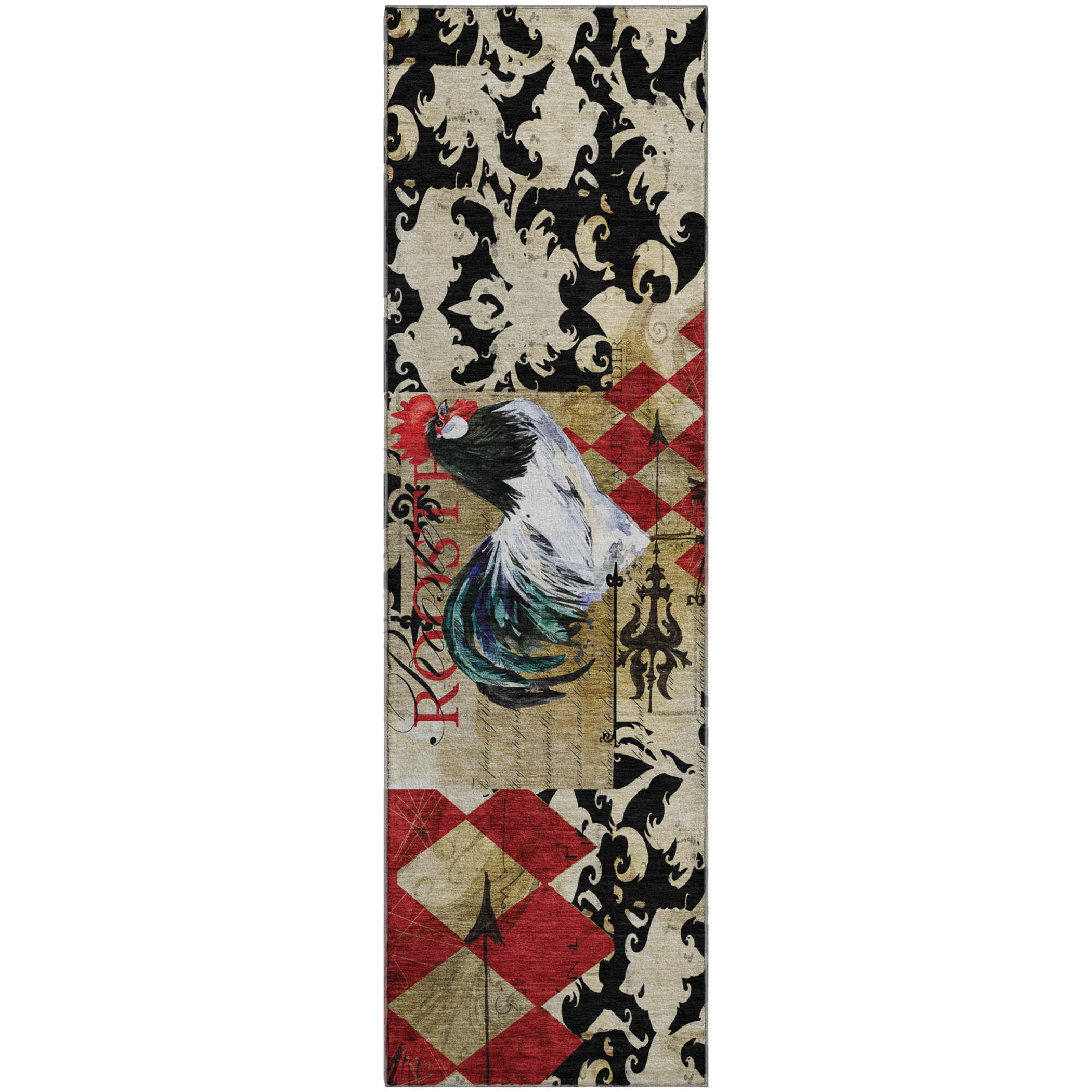 Split Machine Washable Kitchen Midnight Brown Rug 2'3" x 7'6" #shape_Runner
