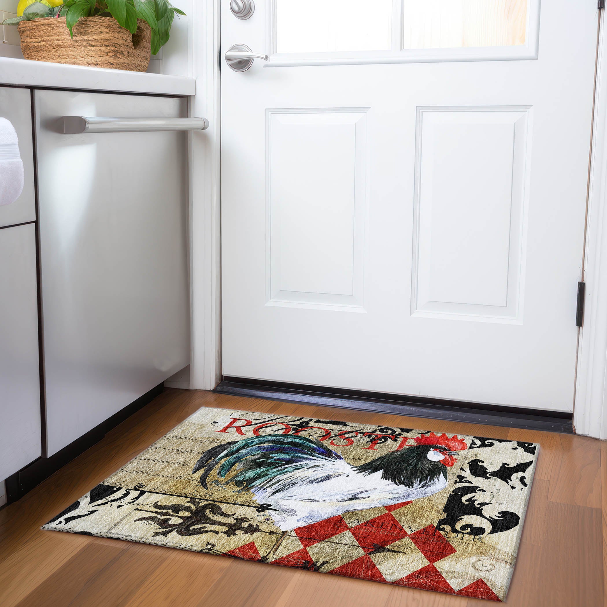 Split Machine Washable Kitchen Midnight Brown Rug 1'8" x 2'6" #shape_Rectangle