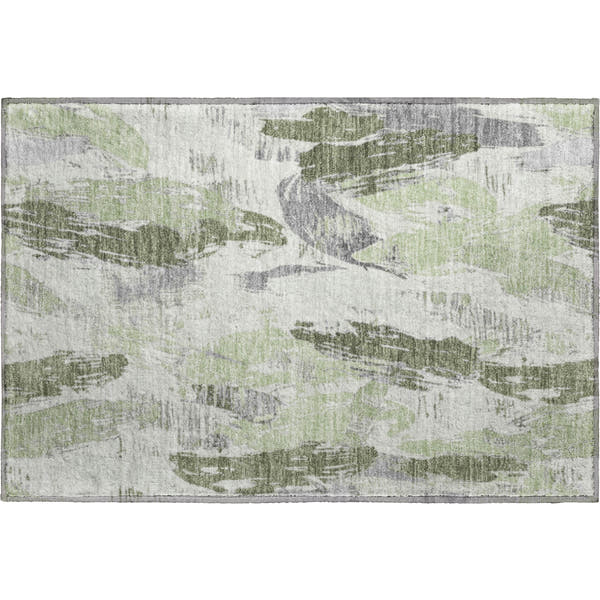 Cairo Machine Washable Transitional Aloe Green Rug 1'8" x 2'6"