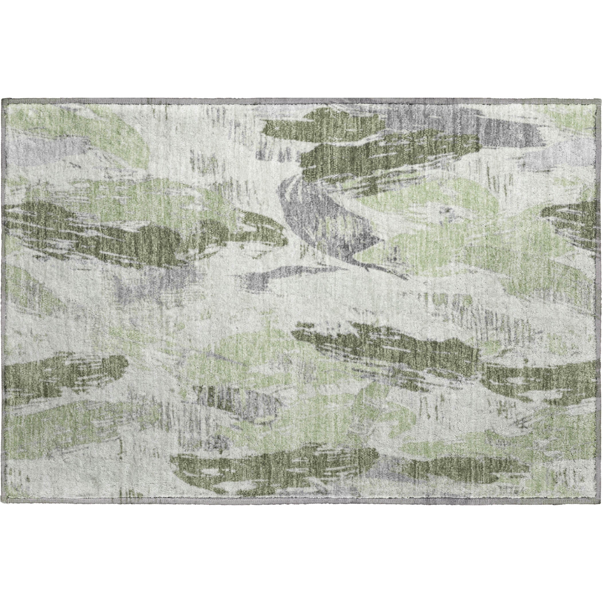 Cairo Machine Washable Transitional Aloe Green Rug 1'8" x 2'6" #shape_Rectangle