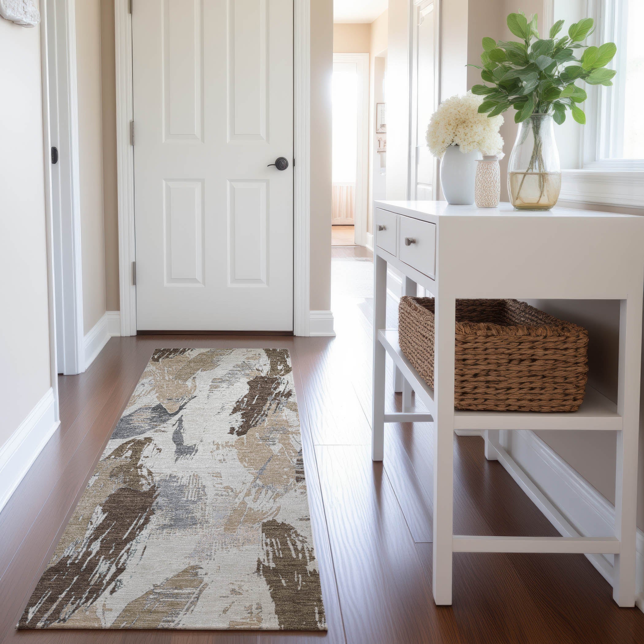Cairo Machine Washable Transitional Ivory Rug 2'3" x 7'6" #shape_Runner
