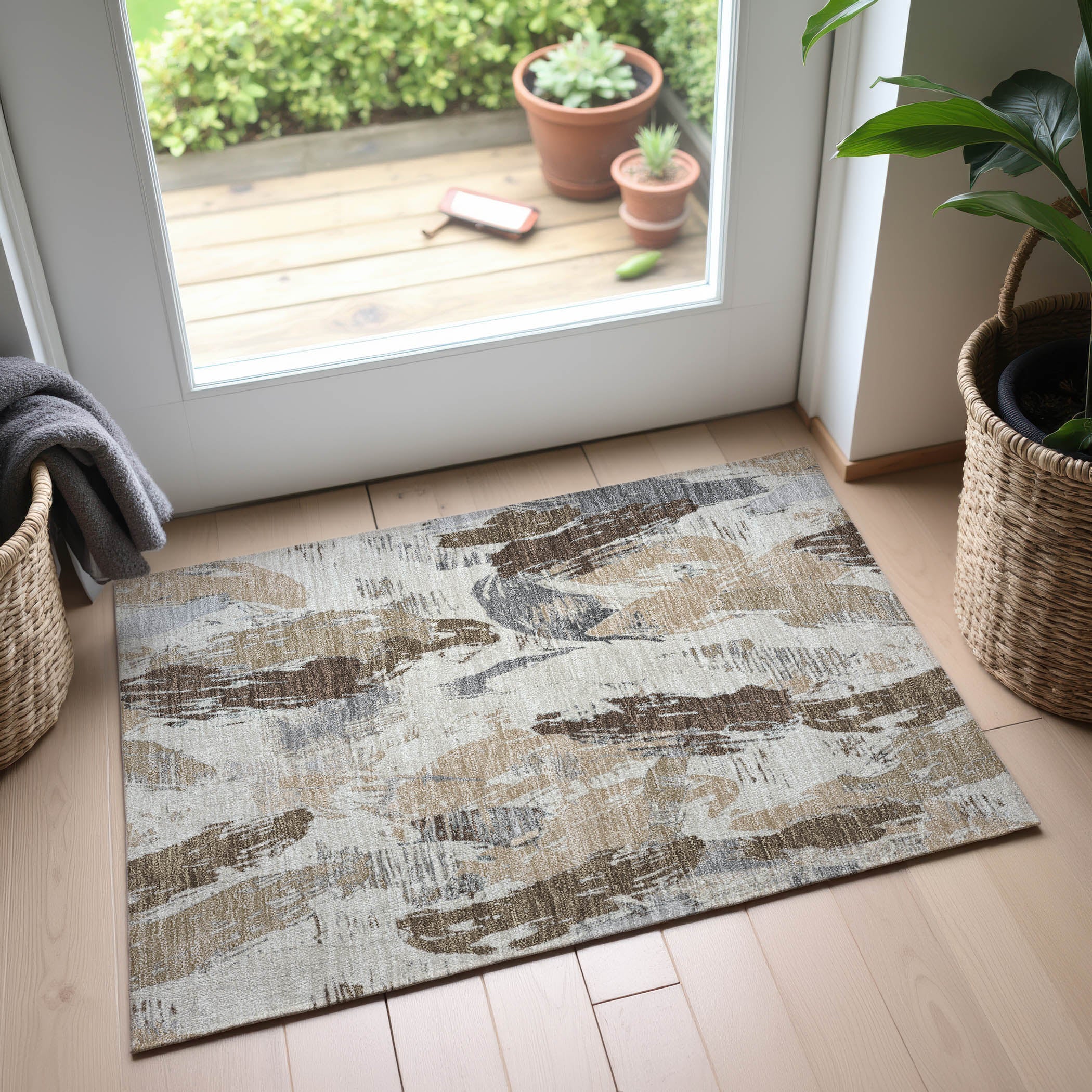 Cairo Machine Washable Transitional Ivory Rug 1'8" x 2'6" #shape_Rectangle