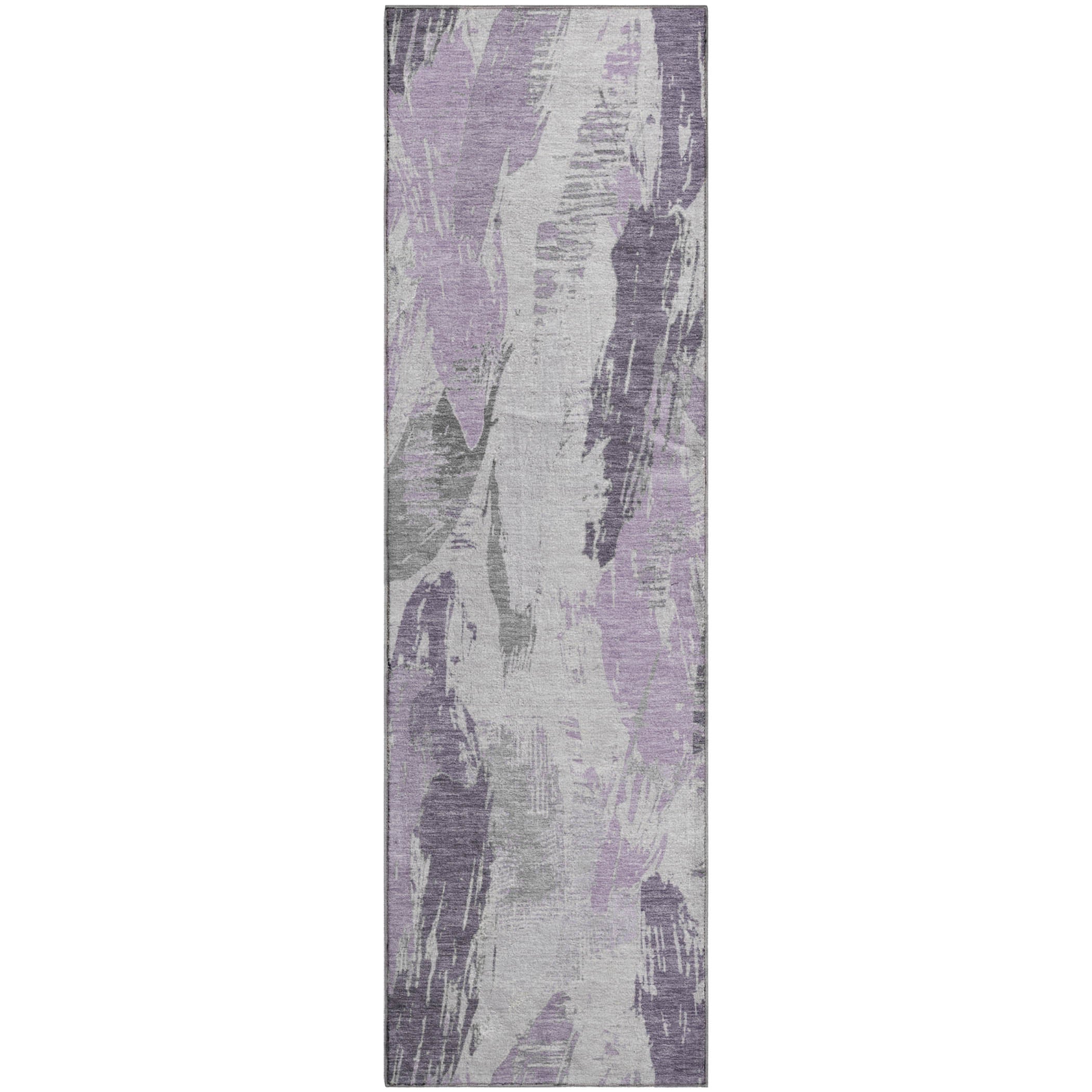 Cairo Machine Washable Transitional Lavender Purple Rug 2'3" x 7'6" #shape_Runner