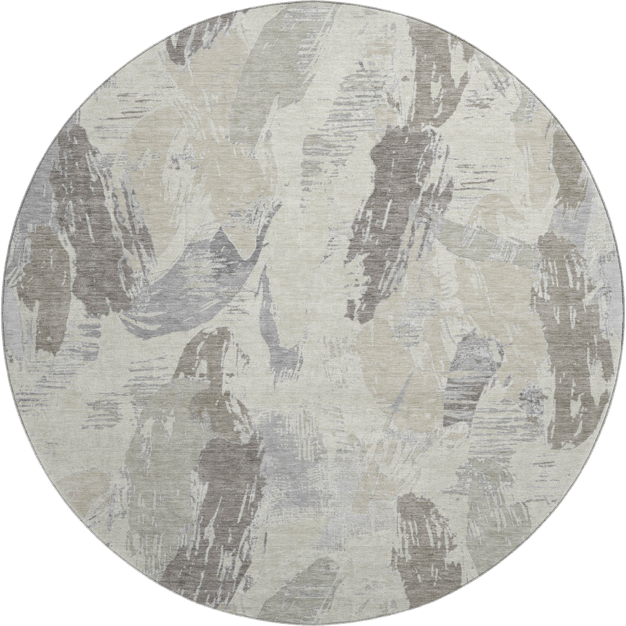 Cairo Machine Washable Transitional Taupe Brown Rug 8' x 8' #shape_Round